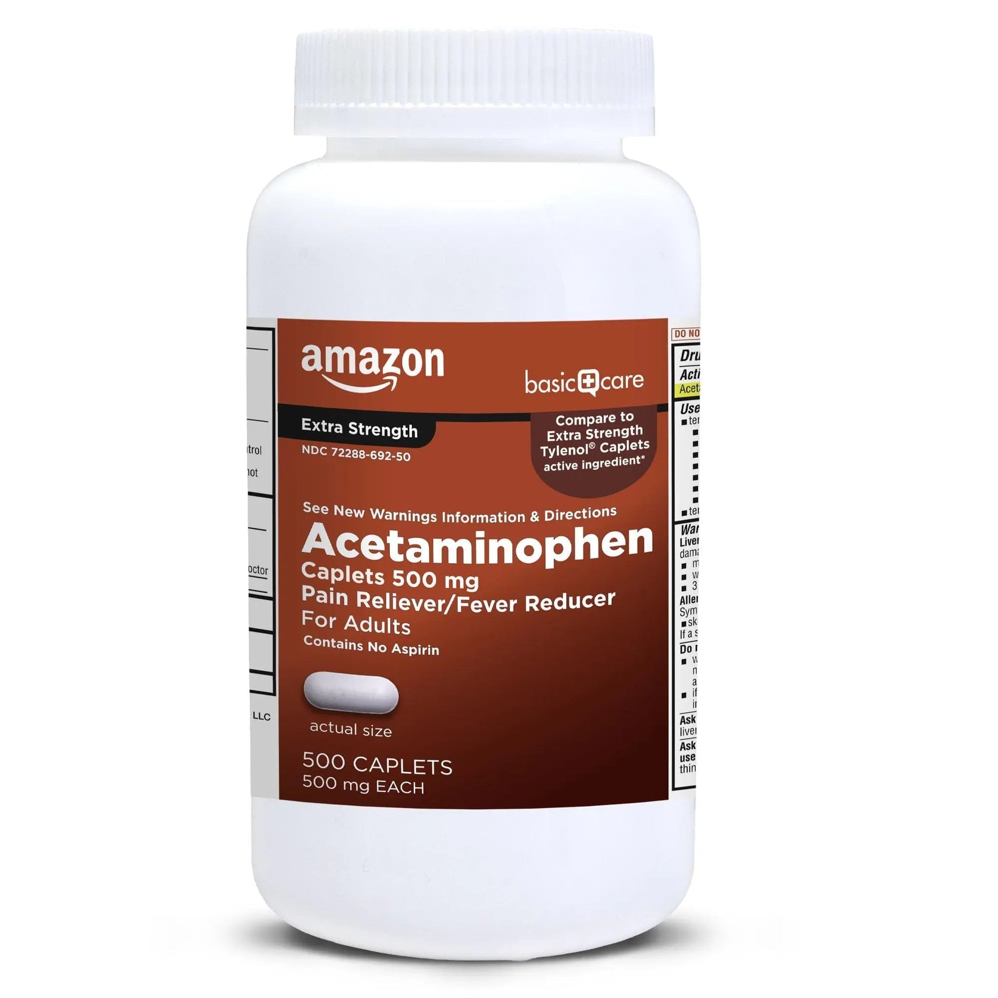 Amazon Basic Care Extra Strength Pain Relief, Acetaminophen Caplets, 500 mg, Pain Reliever/Fever Reducer, 500 Count Amazon Basic Care buy supplements canada