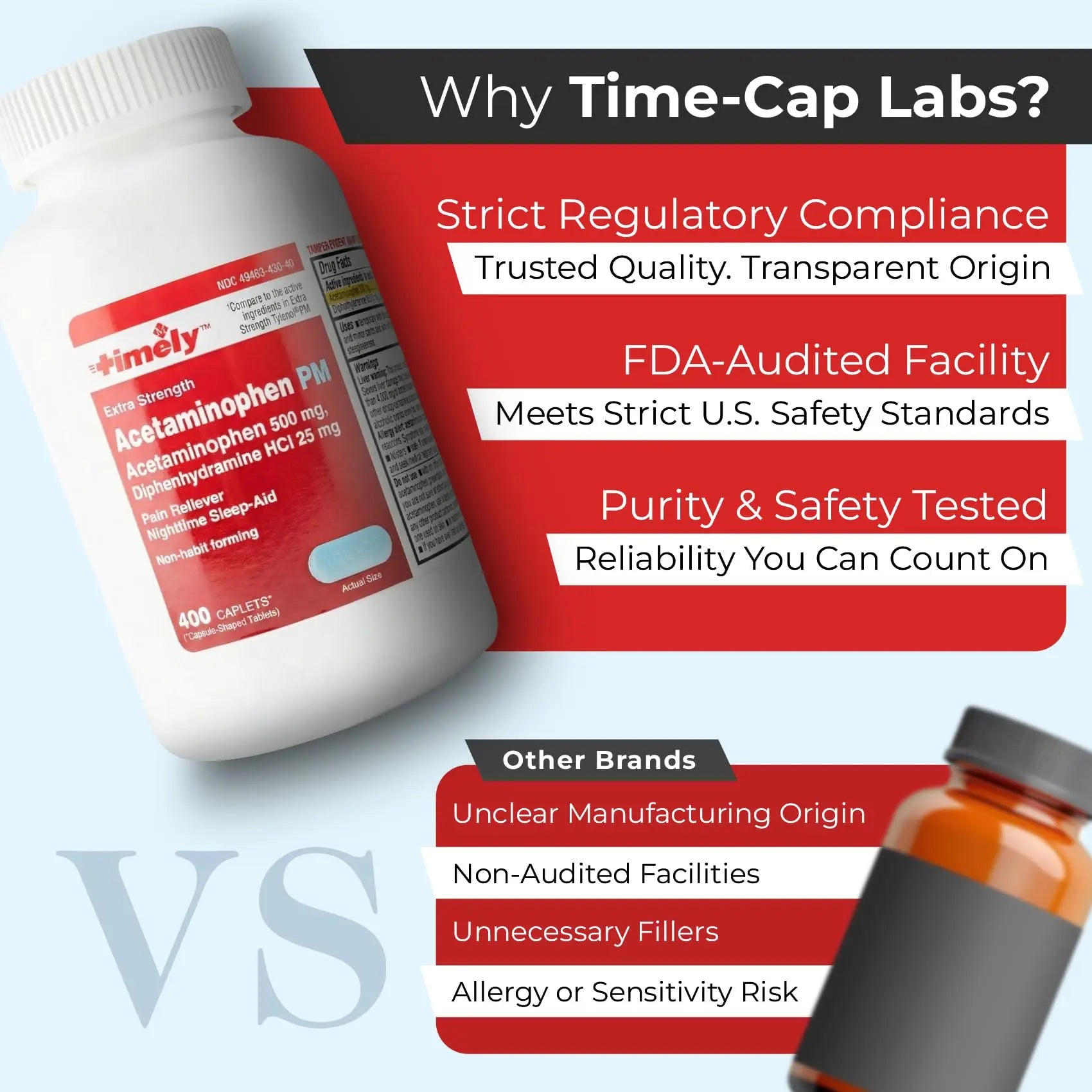 TIME-Cap Labs 400 Caplets Extra Strength Acetaminophen 500mg PM & Diphenhydramine HCl 25mg - PM Pain Reliever & Sleep Aid, Helps with Occasional Headaches & Minor Aches & Pains TIME-CAP LABS, INC. buy supplements canada
