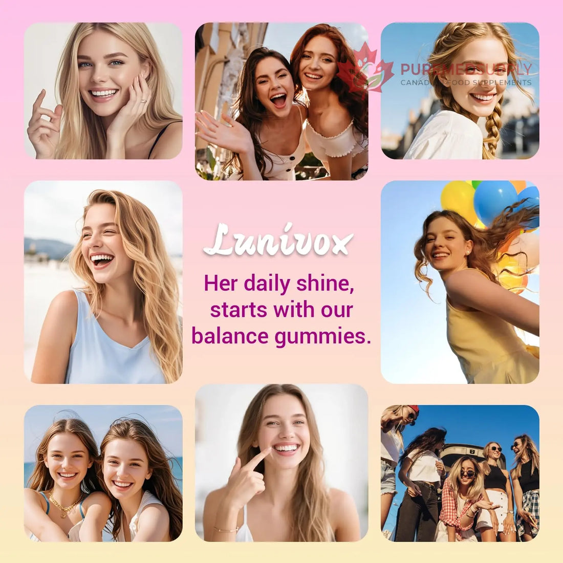 Lunivox Her Juicy Feminine Probiotics Gummies for Women, with Prebiotics & Slippery Elm - Promotes pH Balance, Gut Health & Immune Support - Pineapple Flavor, 60 Count Lunivox buy supplements canada