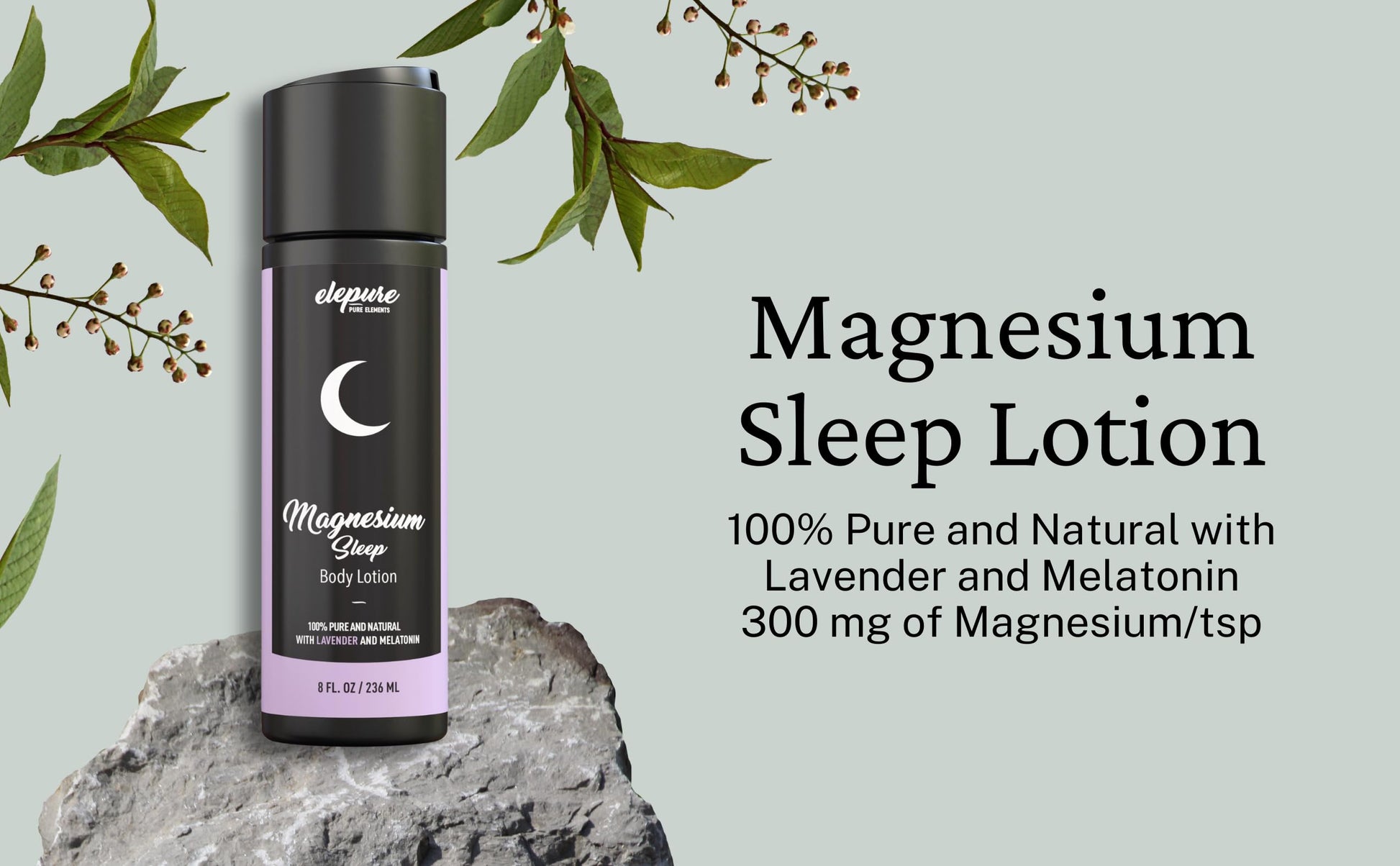 Elepure Pure Elements Magnesium Sleep Lotion with Lavender and Melatonin - Topical Application Night Cream- High Potency - Organic Materials - Large Size - Great Value - 8 fl. oz Elepure Pure Elements buy supplements canada