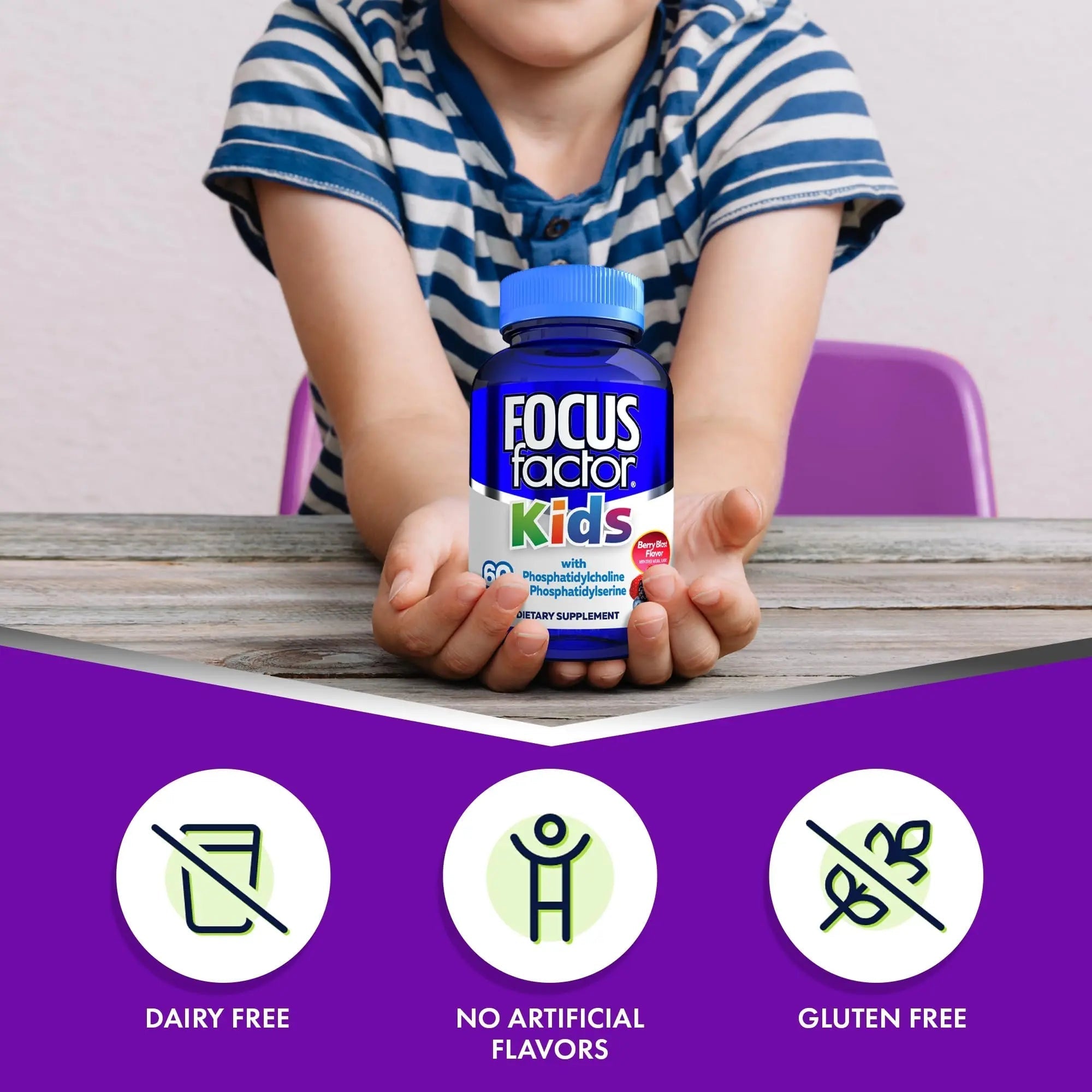 Focus Factor Kids Complete Daily Chewable Vitamins: Multivitamin & Neuro Nutrient (Brain Function) w/Vitamin B12, C, D3-60 Count Focus Factor buy supplements canada
