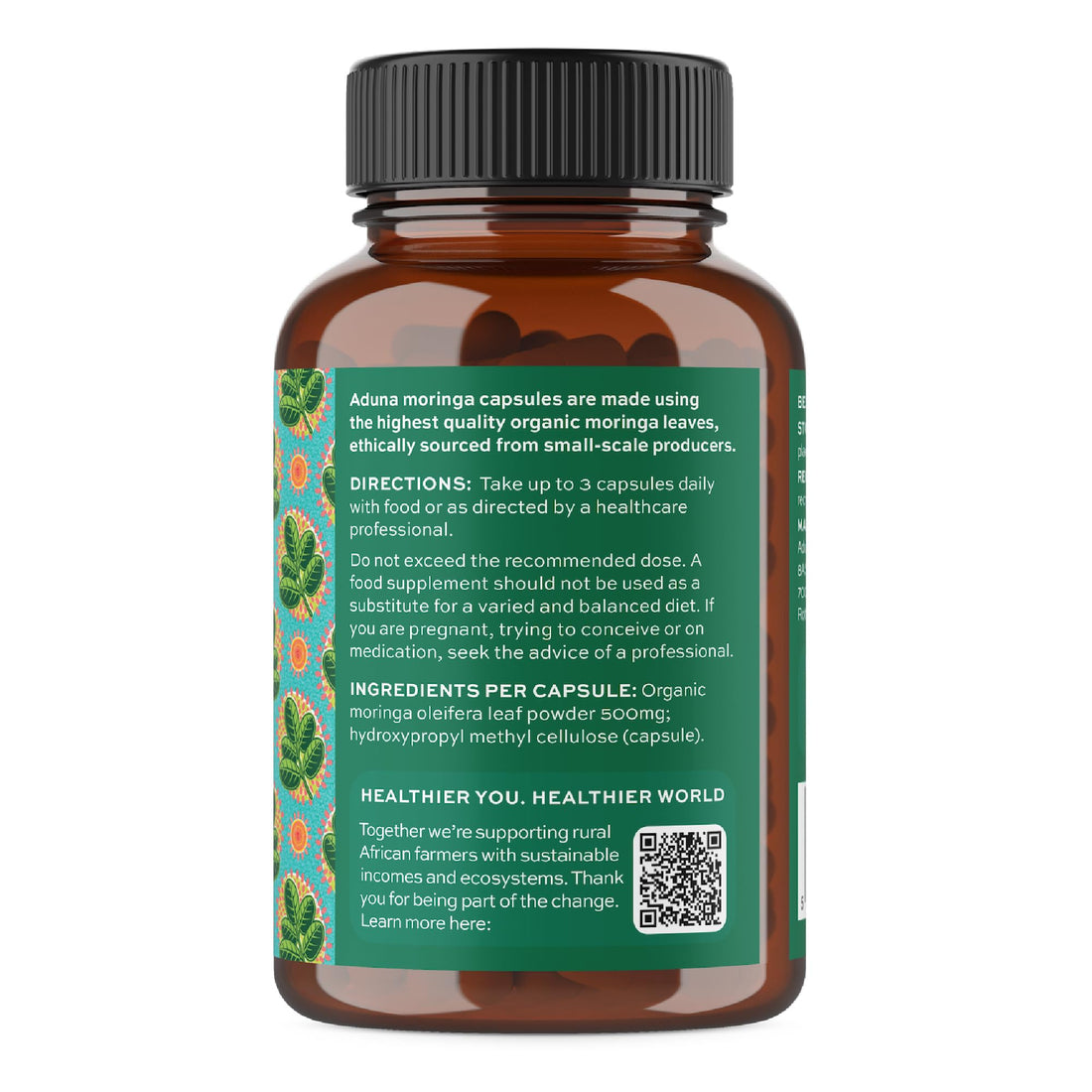Aduna Organic Moringa Capsules 1500mg | 100% Pure Moringa Leaf for Energy, Immunity & Focus | Natural Plant-Based Food Supplement for Tiredness, Recovery & Breastfeeding | 180 Vegan Capsules Aduna buy supplements canada