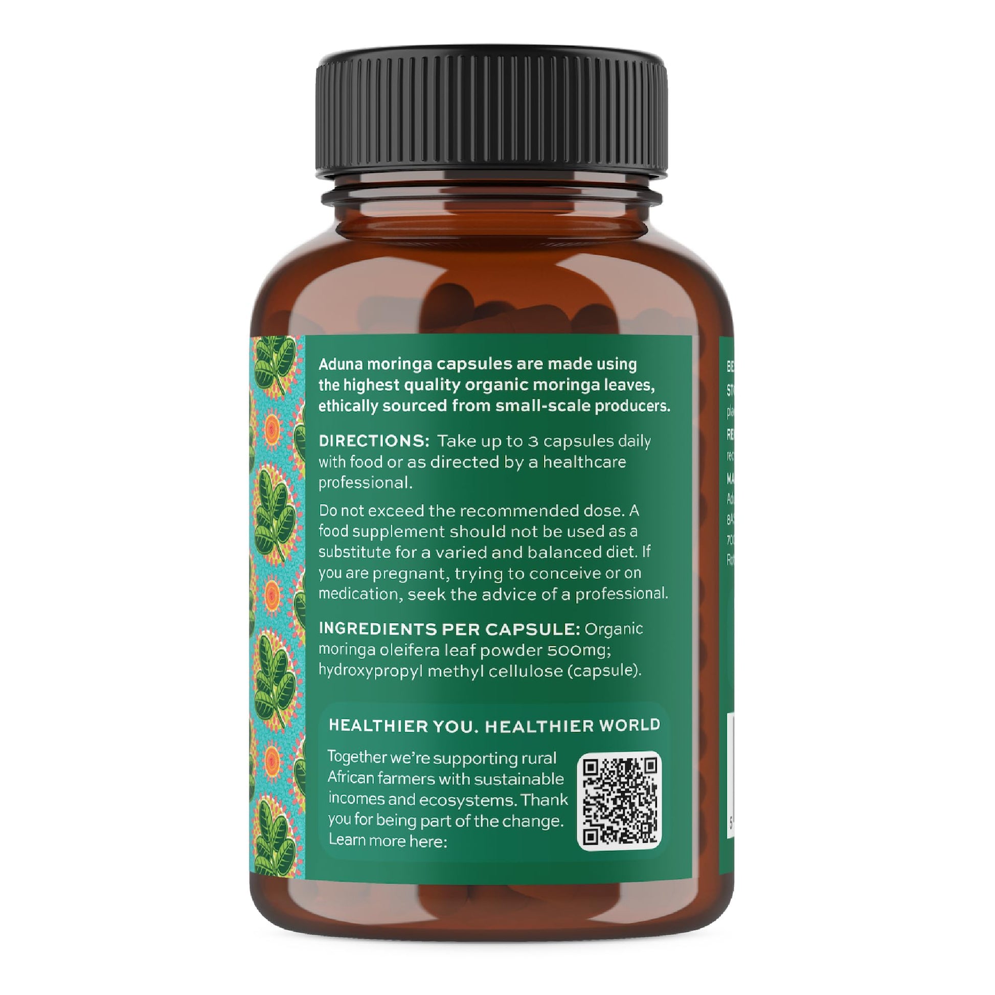 Aduna Organic Moringa Capsules 1500mg | 100% Pure Moringa Leaf for Energy, Immunity & Focus | Natural Plant-Based Food Supplement for Tiredness, Recovery & Breastfeeding | 180 Vegan Capsules Aduna buy supplements canada