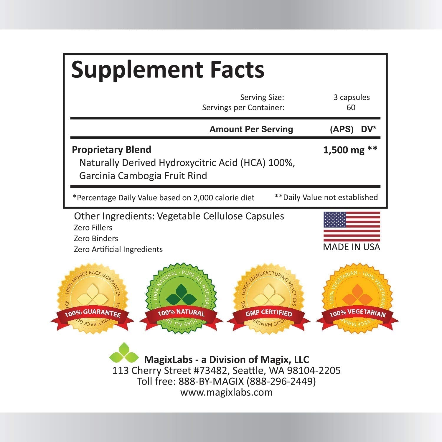 MagixLabs 100% HCA Ultra Extreme Garcinia Cambogia Extract – 100% Pure All Natural MagixLabs buy supplements canada