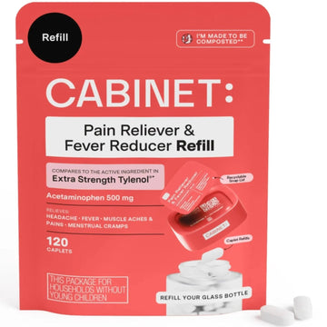 Cabinet: 500mg Acetaminophen for Headache Relief, Toothaches, Sore Throat, and Fever Reducer, 120 Tablets (Refill Pouch) Cabinet: buy supplements canada