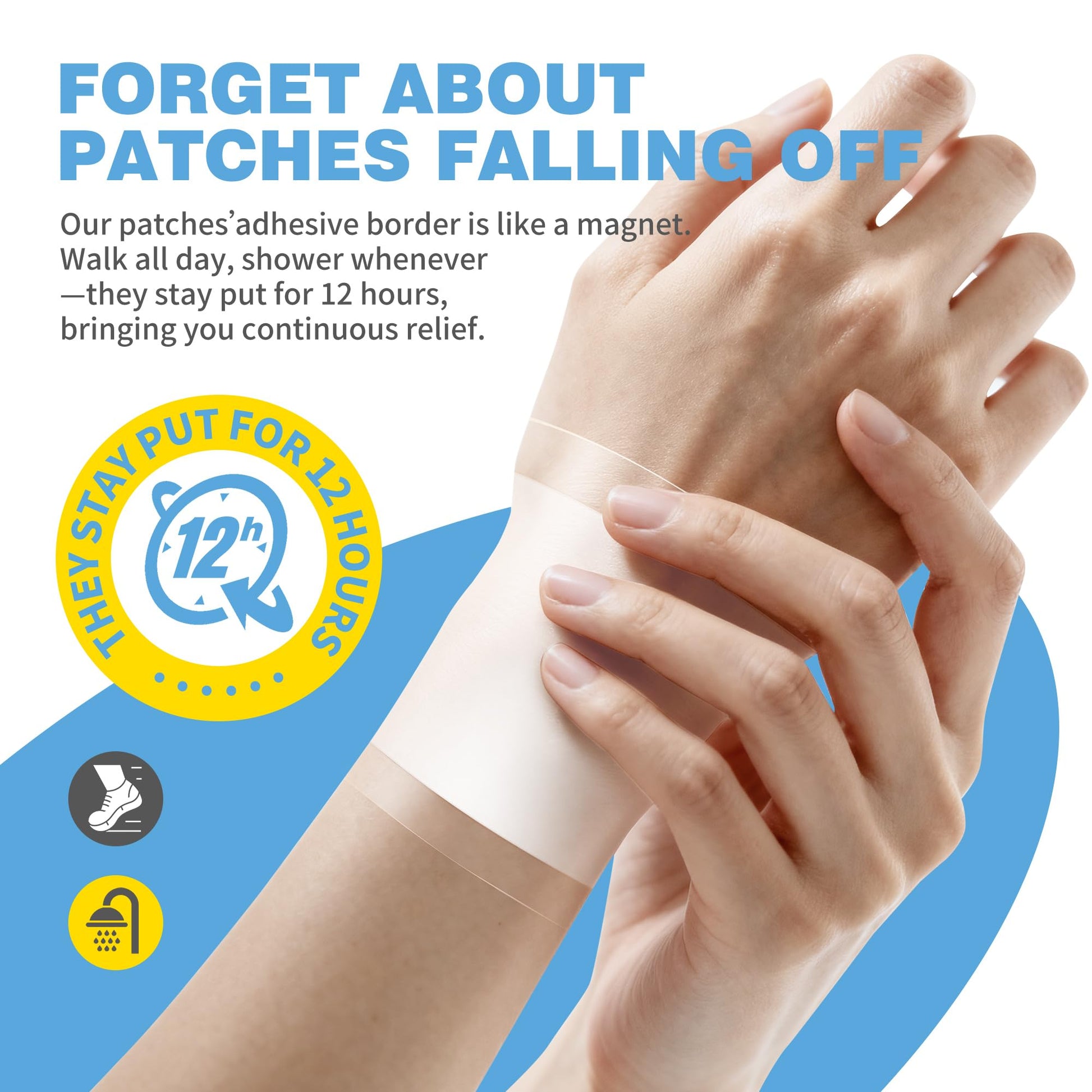 CARELAND Plantar Fasciitis Lidocaine Pain Patches with Hydrogel Technology- Waterproof with Sticky Border, 12 Hour Pain Relief - Contours to Your Foot - 16 Ct CARELAND buy supplements canada