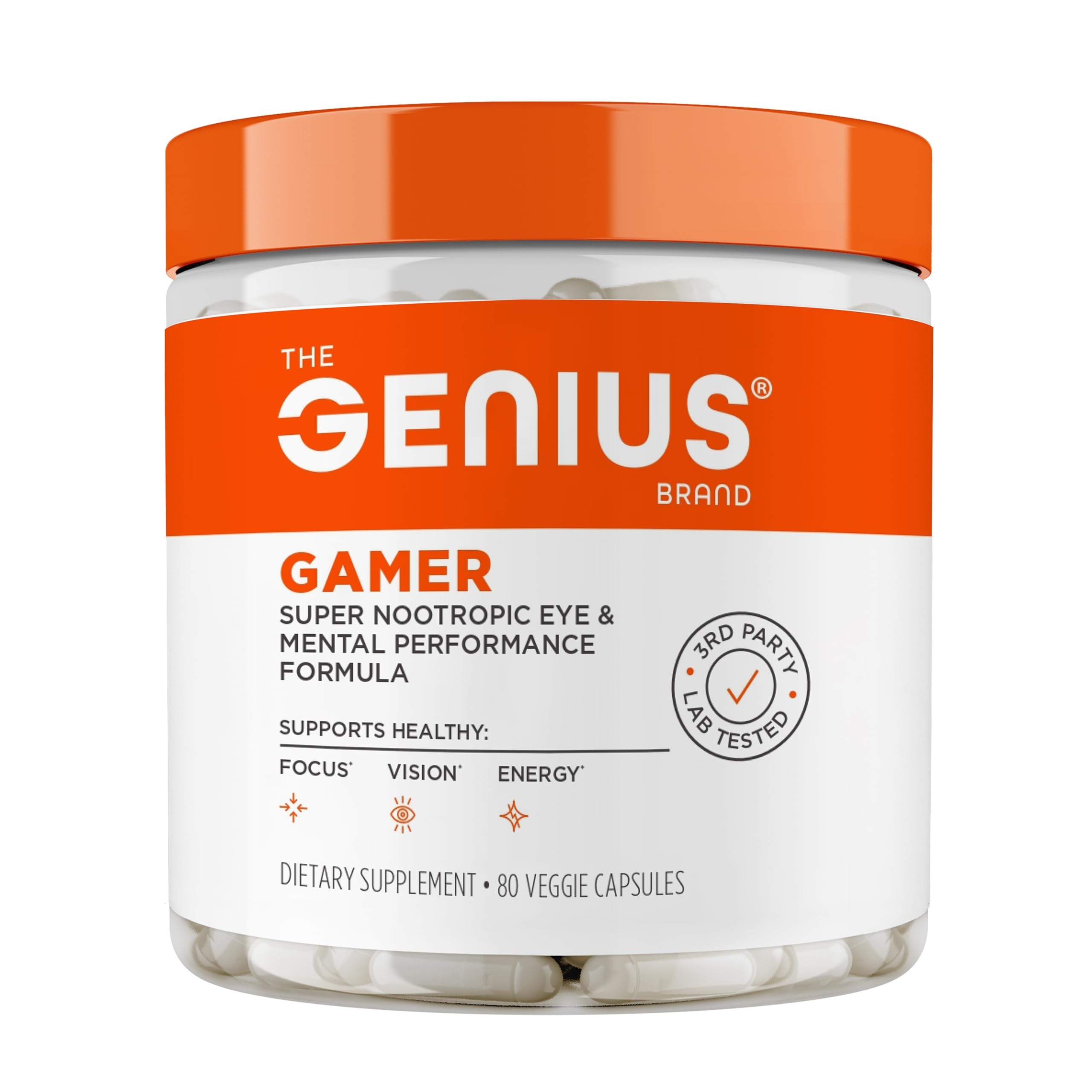 Genius Gamer, Gaming Focus Supplement, 80 Pills - Elite Nootropic Performance Booster - Boost Brain & Mental Clarity, Reaction Time & Concentration - Blue Light Support with Lutemax The Genius Brand buy supplements canada