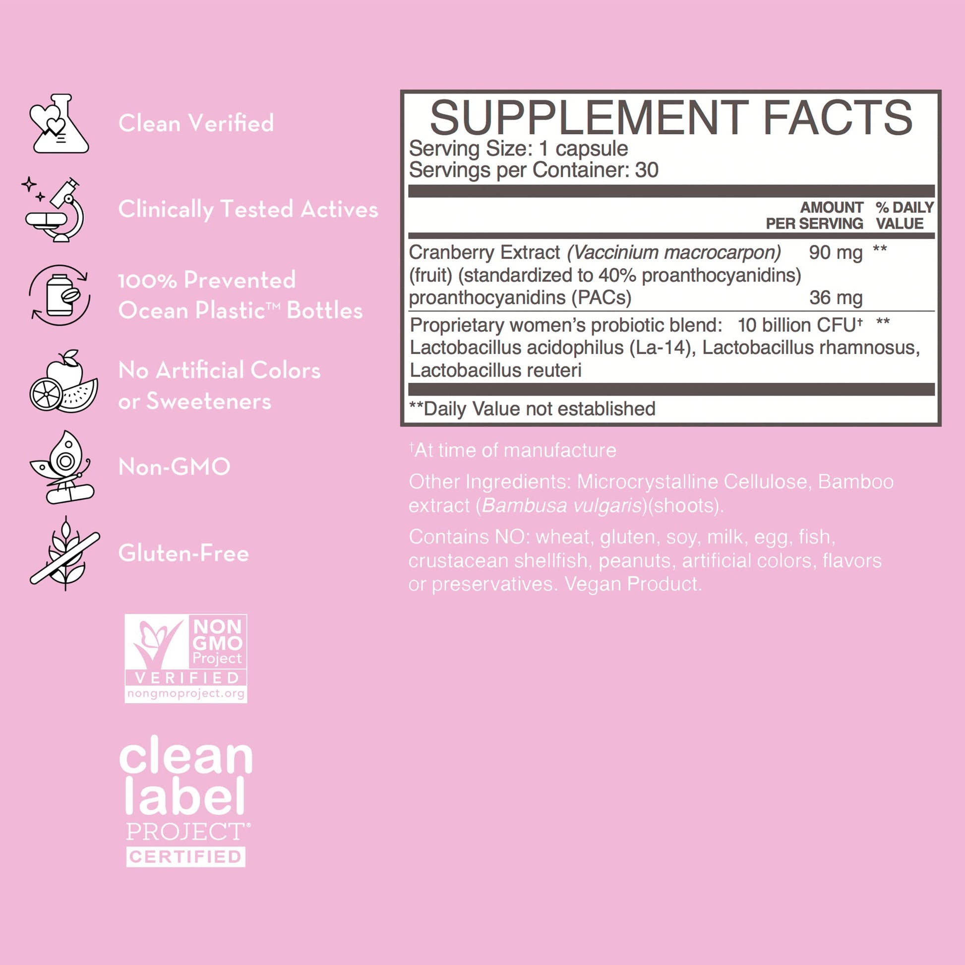 HUM Private Party Vaginal Probiotics for Women, pH Balance and Urinary Tract Support Vaginal Probiotic Supplement with Cranberry & Lactobacillus Blend, Women's Health Cranberry Pills, 90 Capsules HUM buy supplements canada
