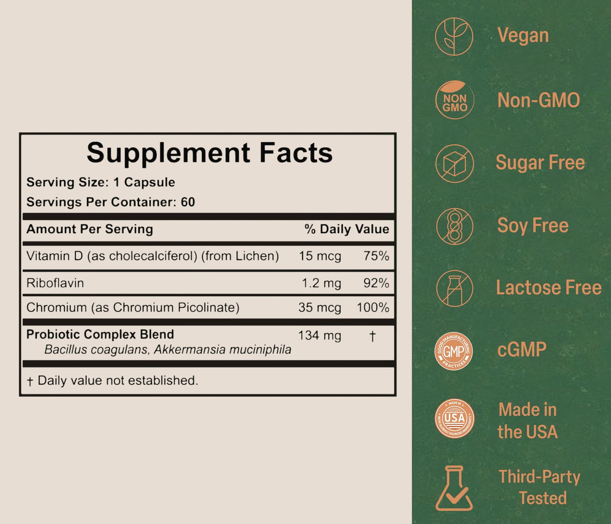 Akkermansia Probiotic for Appetite Suppressant & Craving Control | Increases GLP-1 for Weight Loss | 60 Day Supply | Made in USA | Bacillus Coagulans, B2, D3 & Chromium | SIBO Friendly, Vegan Akkermy buy supplements canada