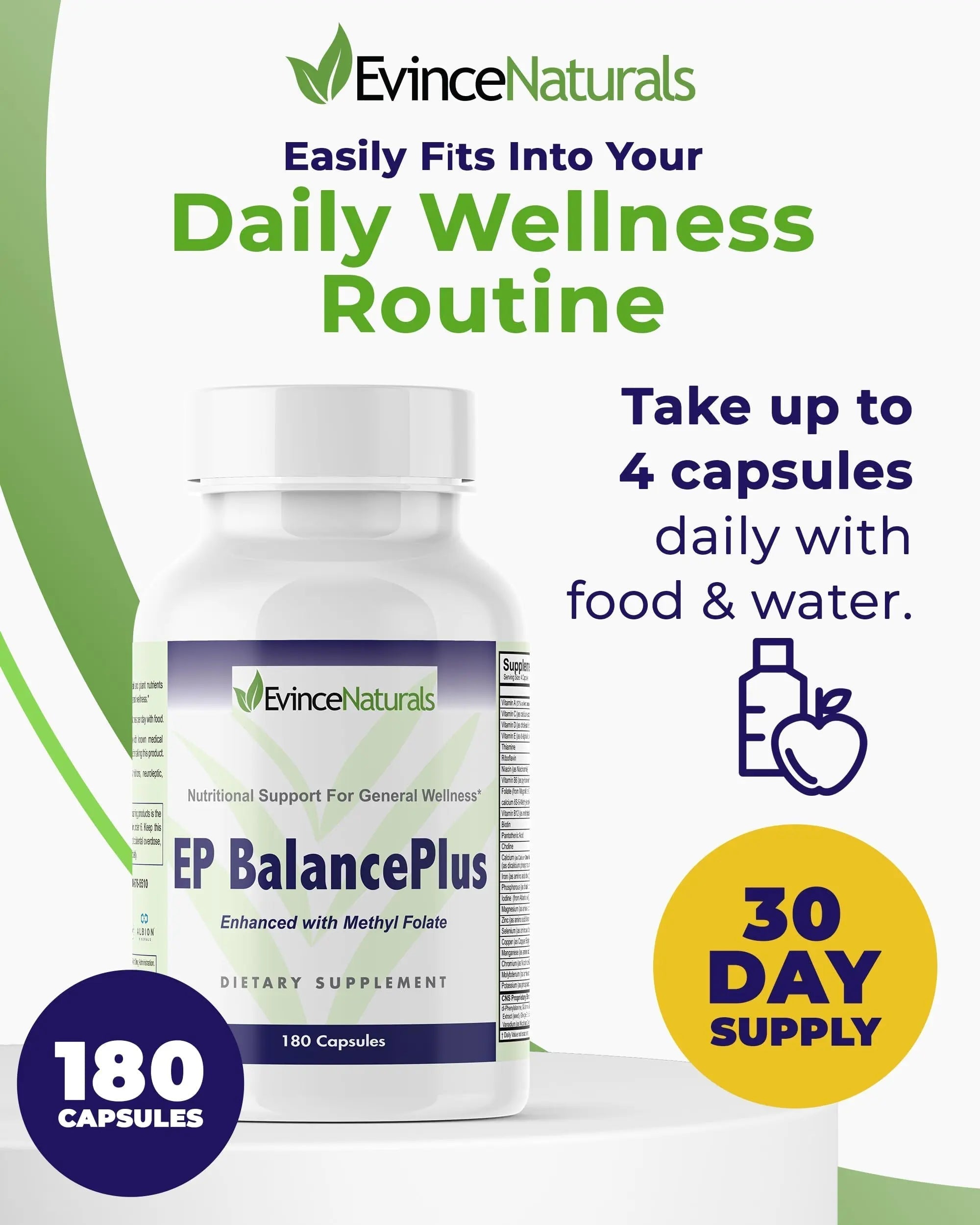 EP BalancePlus Multivitamin for Adults - Multivitamin for Men & Women with Vitamins and Minerals - Methyl Folate & Amino Acids for Nutritional Support EvinceNaturals buy supplements canada