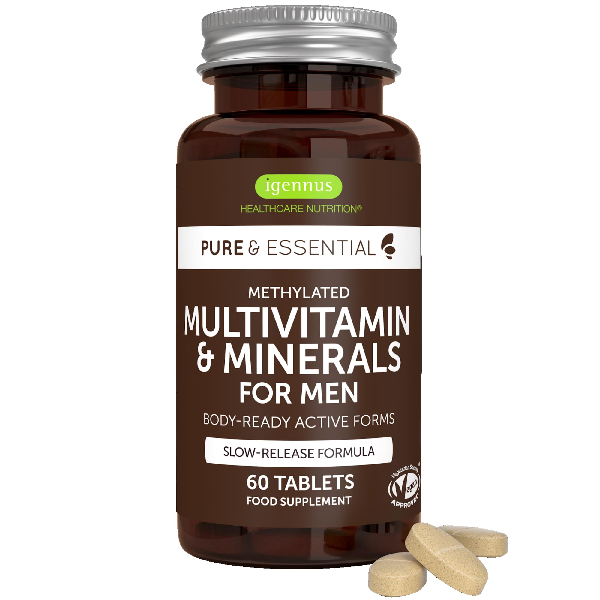 Igennus Methylated Men's Multivitamin with 22 Actives, All-Day Nutrient Delivery, Pure & Clean, Methylfolate & Methylcobalamin Igennus Healthcare Nutrition buy supplements canada