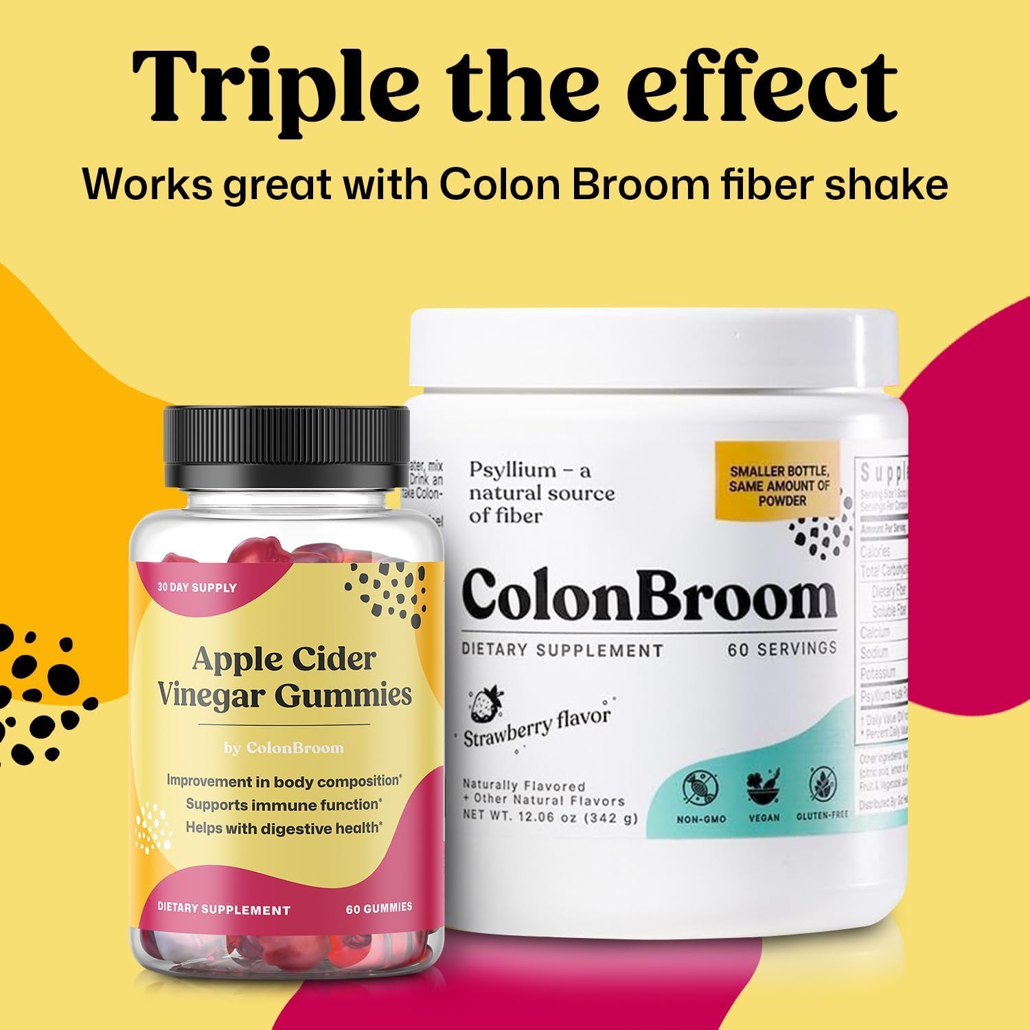 ColonBroom Apple Cider Vinegar Gummies for Women, 60 Gummies, 30 Day Supply, Vegan, Non-GMO Supplement – Supports Body Composition, Boost Metabolism & Improves Digestive Wellness ColonBroom buy supplements canada