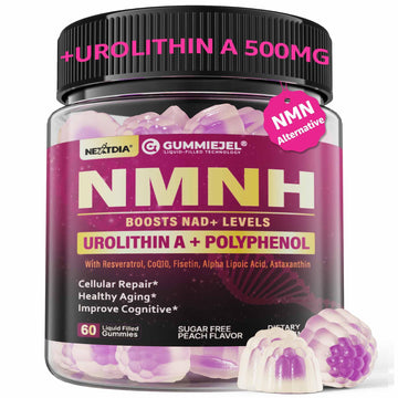 NMNH Gummies 300MG for Longevity with Urolithin A, Polyphenol Blend, Resveratrol, NAD+ Supplement for Women & Men Boost NAD+ Levels, Optimized Aging, Cell, DNA Repair, Energy, Focus, Sugar Free, 60cts Nextdia buy supplements canada