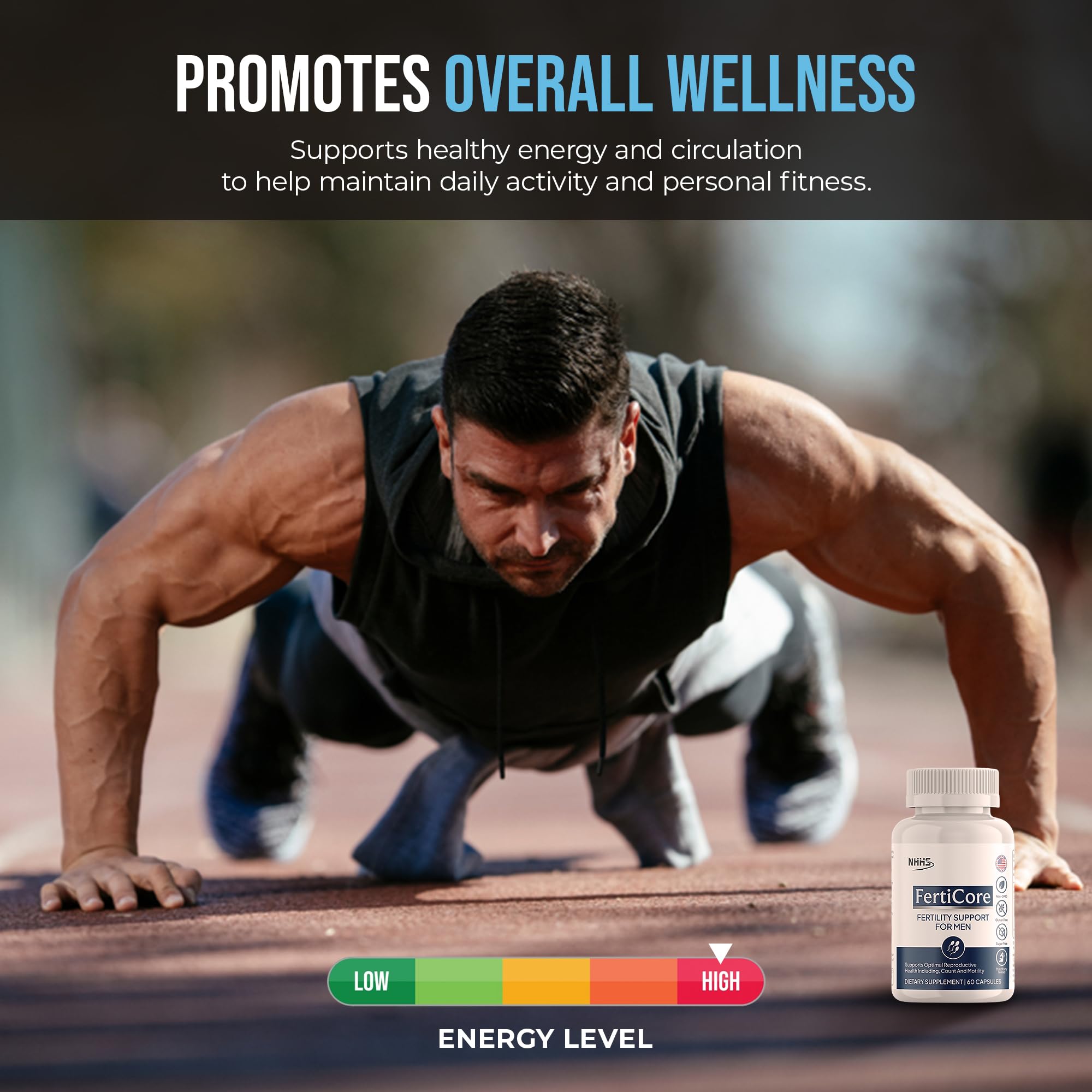 NHHS FertiCore – Men’s Fertility & Reproductive Wellness Supplement – Supports Sperm Health, Motility & Vitality – with Vitamins, Minerals, Amino Acids & Antioxidants – Made in USA, 60 Capsules NHHS buy supplements canada