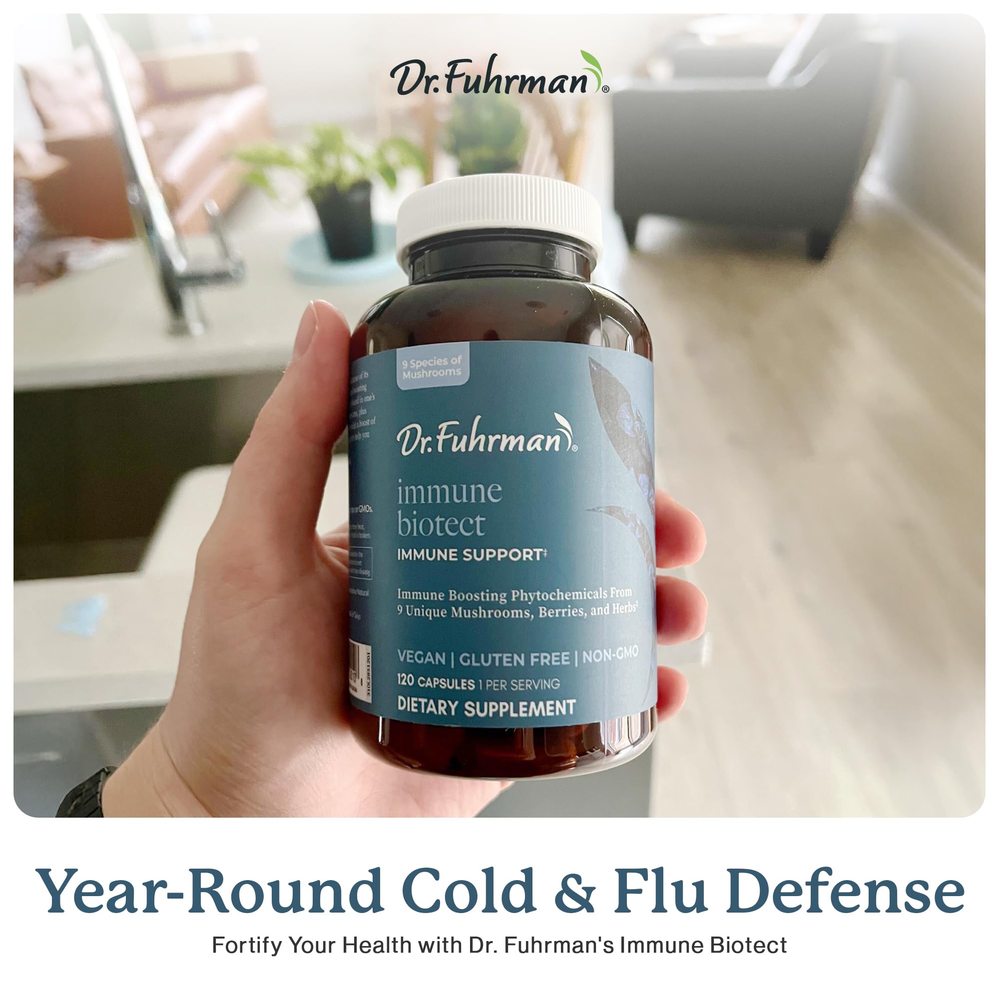 Dr. Fuhrman All Natural Immune Support Supplement | Whole-Food Derived Vitamin for Immunity Defense | Organic Mushrooms, & Berries | Organic Lion’s Mane, Maitake, Reishi, and Elderberry | 120 Caps Dr. Fuhrman buy supplements canada