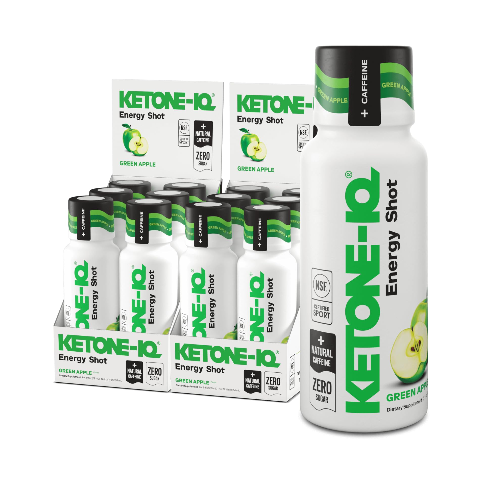 Ketone-IQ Caffeine Performance Energy Shots – Clean Energy for Focus & Endurance, 5g Ketones, 100mg Green Tea Caffeine, B Vitamins, 12 Pack (Green Apple) Ketone-IQ buy supplements canada