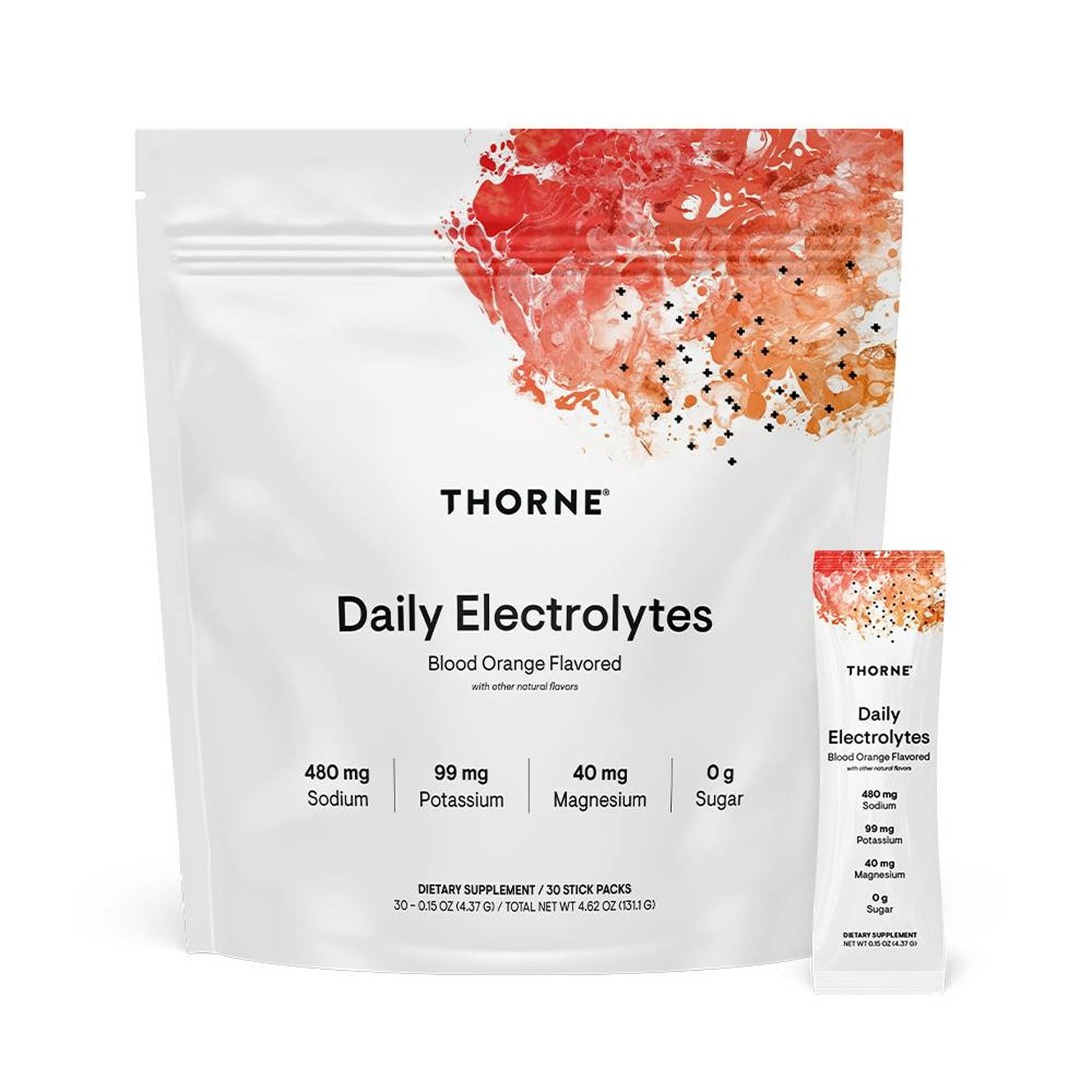 THORNE - Daily Electrolytes - Zero Sugar & Low-Calorie Electrolyte Powder Drink Mix - Flavors Derived from Natural Sources - NSF Certified for Sport - Blood Orange - 30 Stick Packs THORNE buy supplements canada