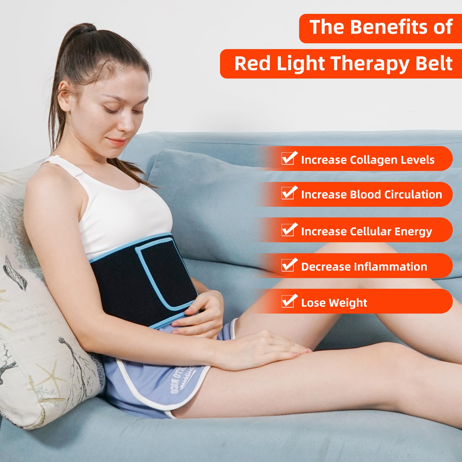 Red Light Therapy Belt, 660&850nm 3 -in-1 Big Chips Near Infrared Therapy Wrap for Body HEDYNSHINE buy supplements canada