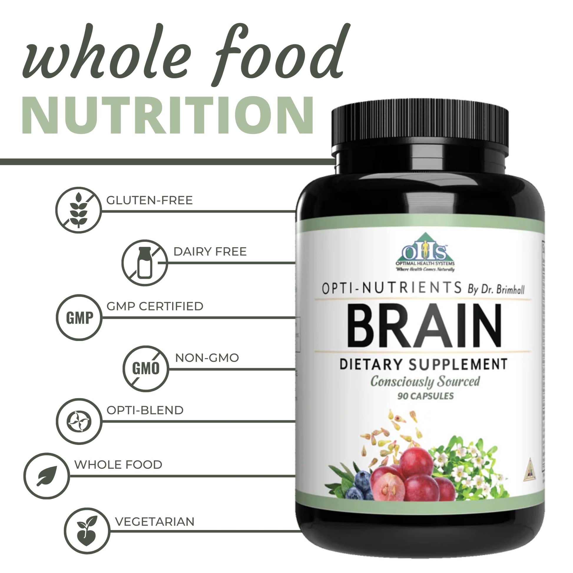 Optimal Health Systems Brain | Most Comprehensive Nootropic + Enzyme Delivery | 700 mg Scientific Neuroenhancment Blend | Boost Mood, Memory & Focus | 90 Capsules Optimal Health Systems buy supplements canada