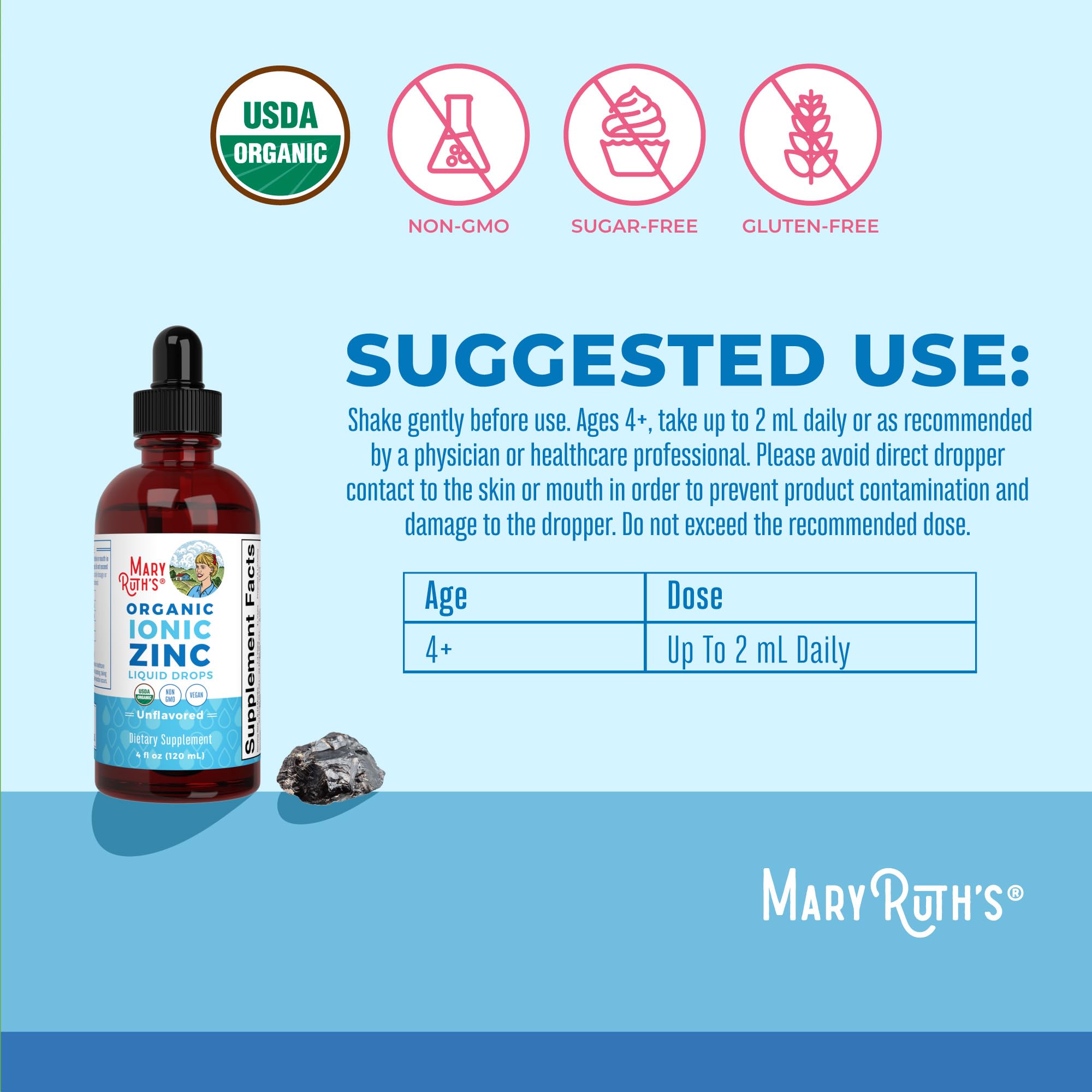 MaryRuth Organics Zinc Supplement for Immune Support, Immune Support Supplement for Kids, Ages 4-13, Zinc Sulfate, Vegan, USDA Organic, Glycerin Based, 2 Fl Oz MARYRUTH'S buy supplements canada
