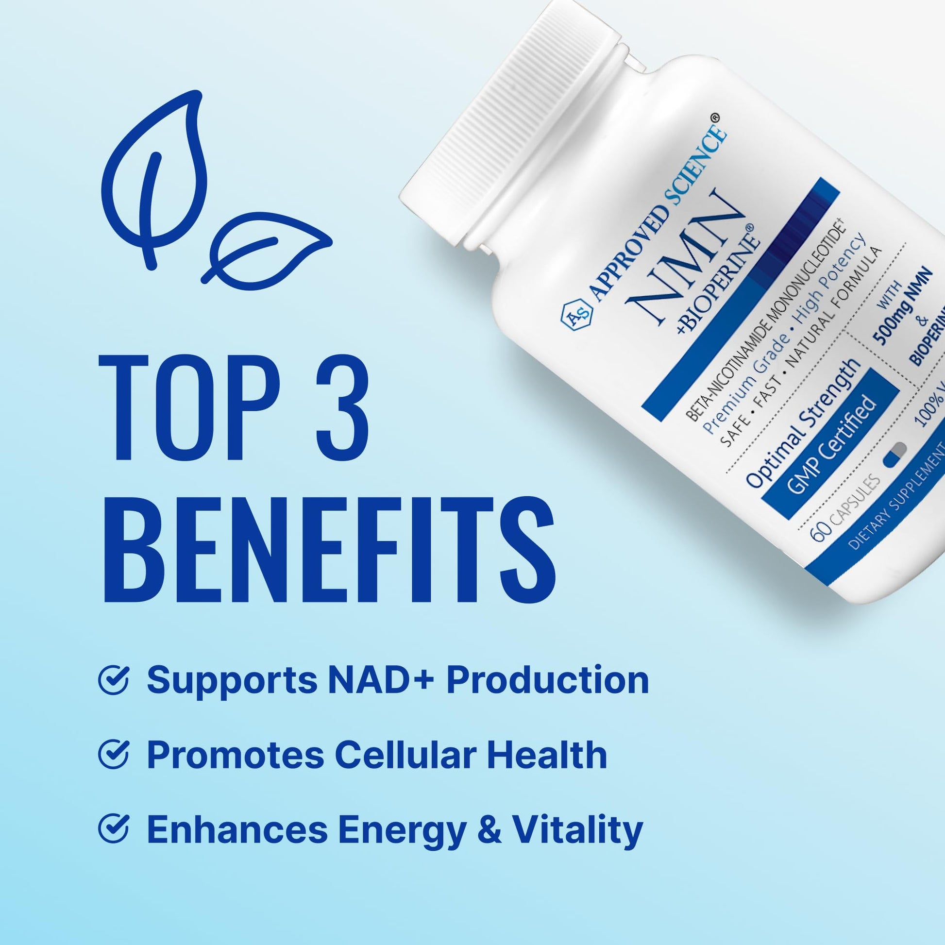 Approved Science NMN - 500mg Stable NMN - Cellular Energy, Healthy Aging - Pack of 1 - Made in USA - Vegan Approved Science buy supplements canada