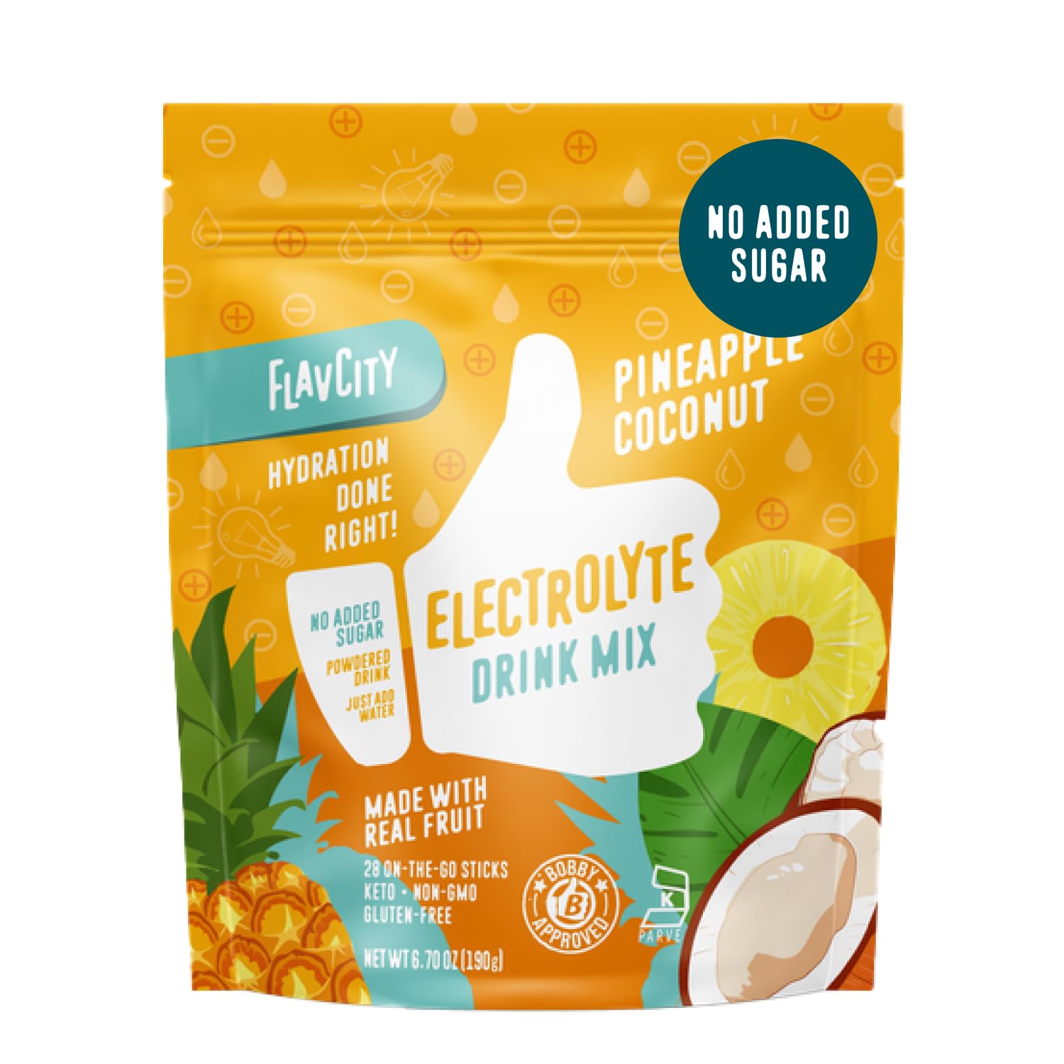 FlavCity Pineapple Coconut Electrolytes Powder Packets - 28 Hydration Packets - No Added Sugar - Hydration Powder with Real Fruit & Unrefined Sea Salt FlavCity buy supplements canada
