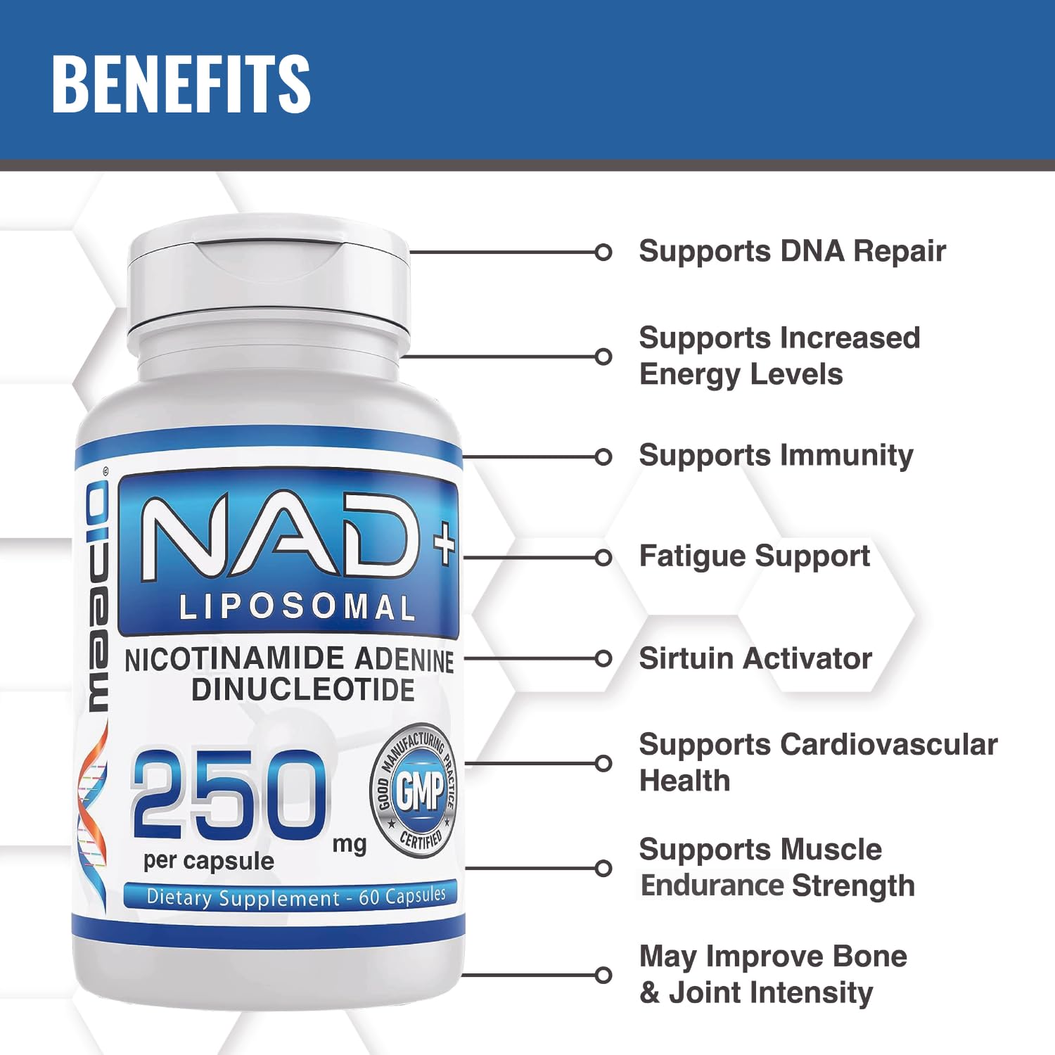 MAAC10 Liposomal NAD Supplement 500mg Serving (2x250mg Capsules) Actual Nicotinamide Adenine Dinucleotide MAAC10 buy supplements canada