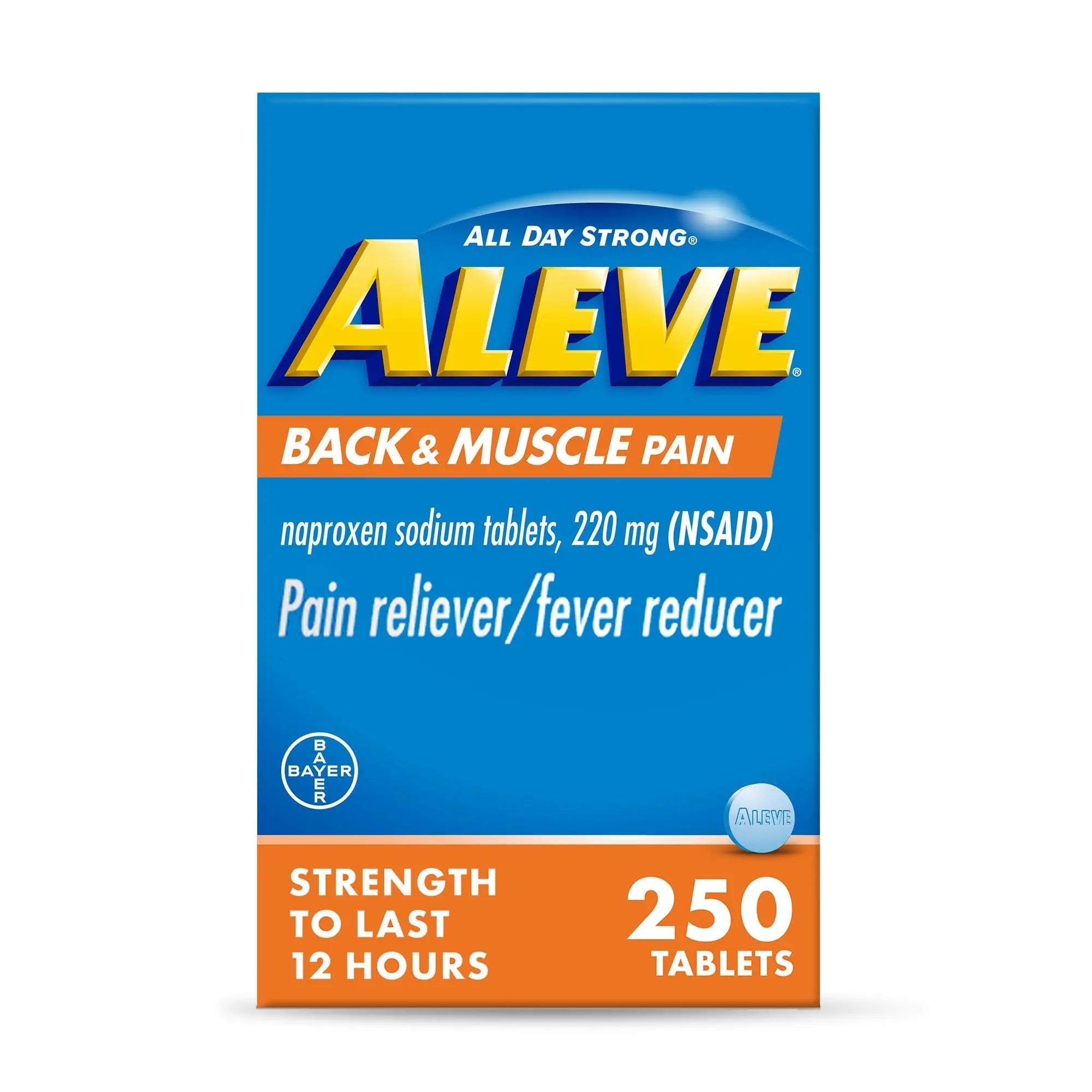 Aleve Back & Muscle Pain Relief Naproxen Sodium Tablets, Pain Reliever & Fever Reducer, Medicine for Body , 250 Count Aleve buy supplements canada