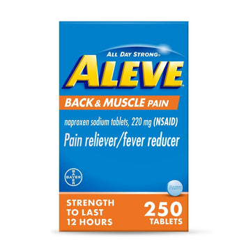 Aleve Back & Muscle Pain Relief Naproxen Sodium Tablets, Pain Reliever & Fever Reducer, Medicine for Body , 250 Count Aleve buy supplements canada