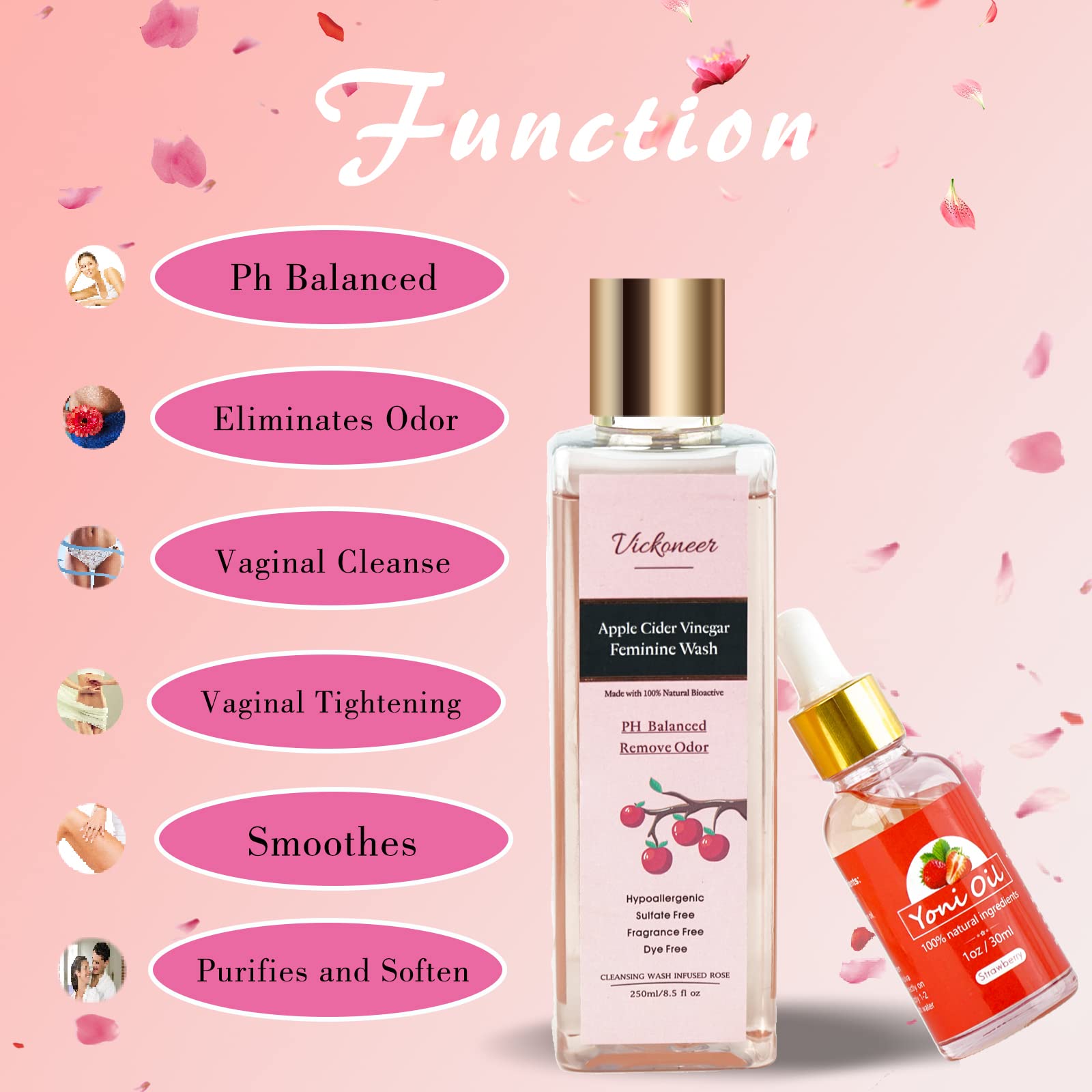 Vickoneer Yoni Wash for Women & Yoni Essential Oil, Intimate Feminine Wash Yoni Care Vickoneer buy supplements canada