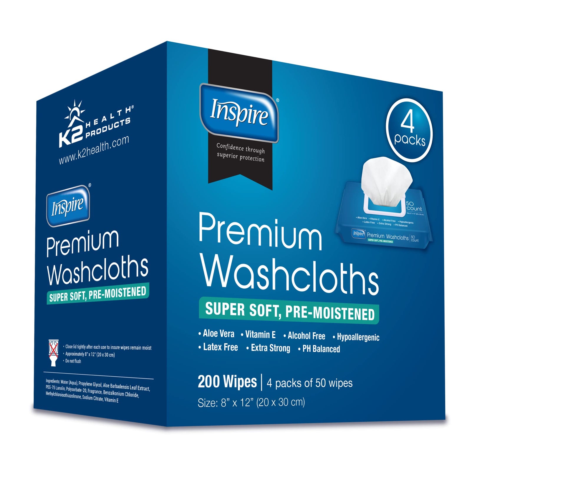 Inspire Adult Wet Wipes, Adult Wash Cloths, Adult Wipes for Incontinence Inspire buy supplements canada