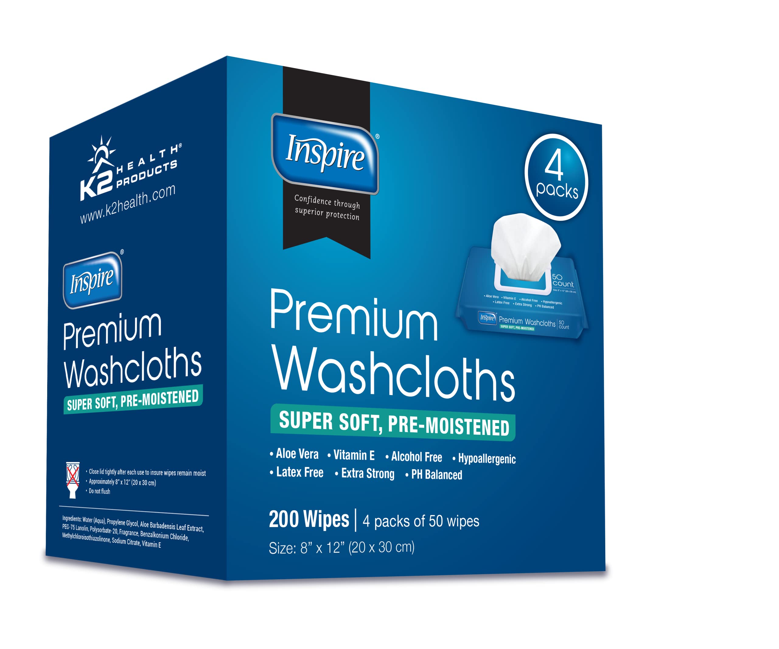 Inspire Adult Wet Wipes, Adult Wash Cloths, Adult Wipes for Incontinence Inspire buy supplements canada
