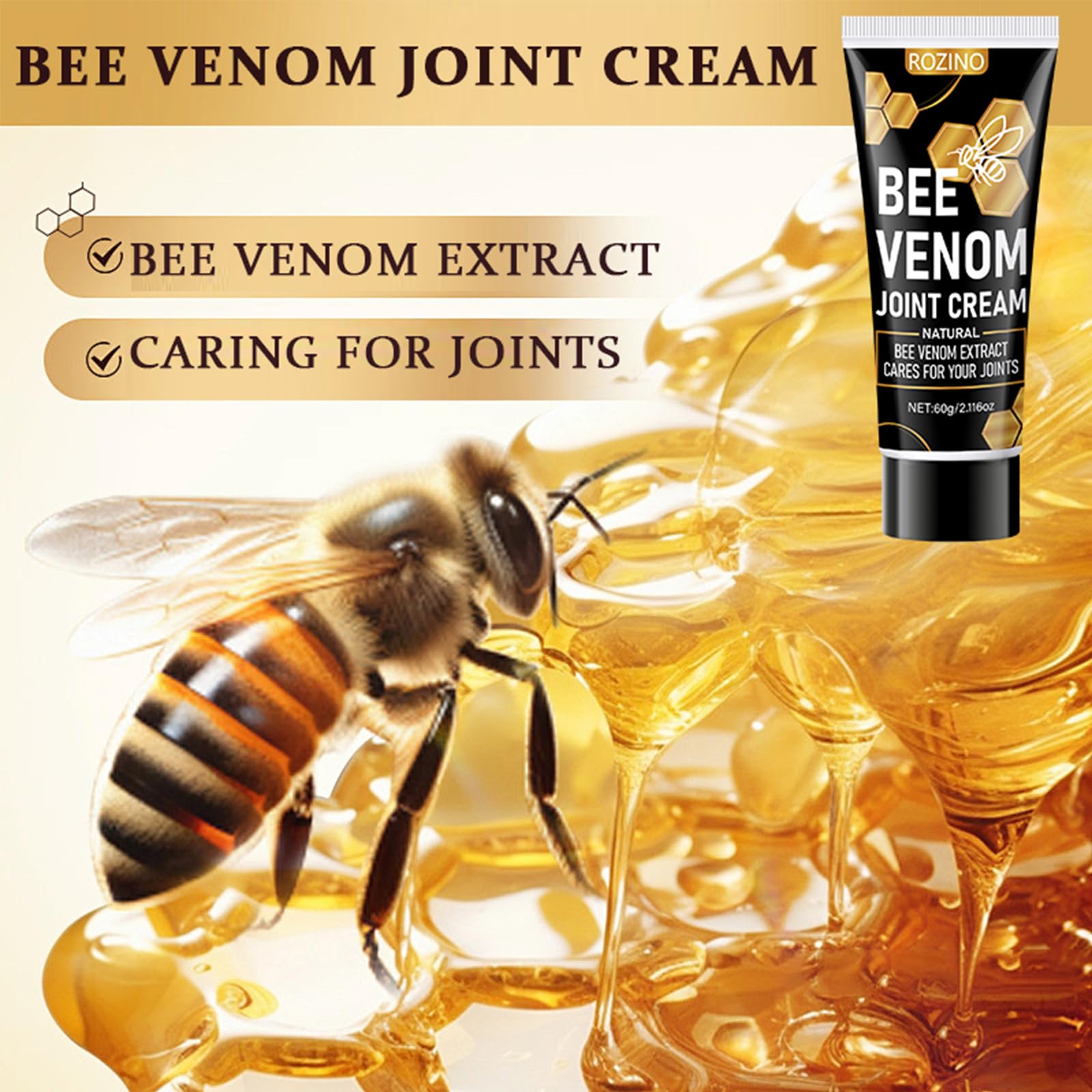 Bee Venom Joint Cream for Knees & Joints - Lightweight Moisturizing Cream for Dry Skin, Fast Absorbing & Non-Greasy Formula - Supports Comfortable Movement (2.116OZ) Generic buy supplements canada