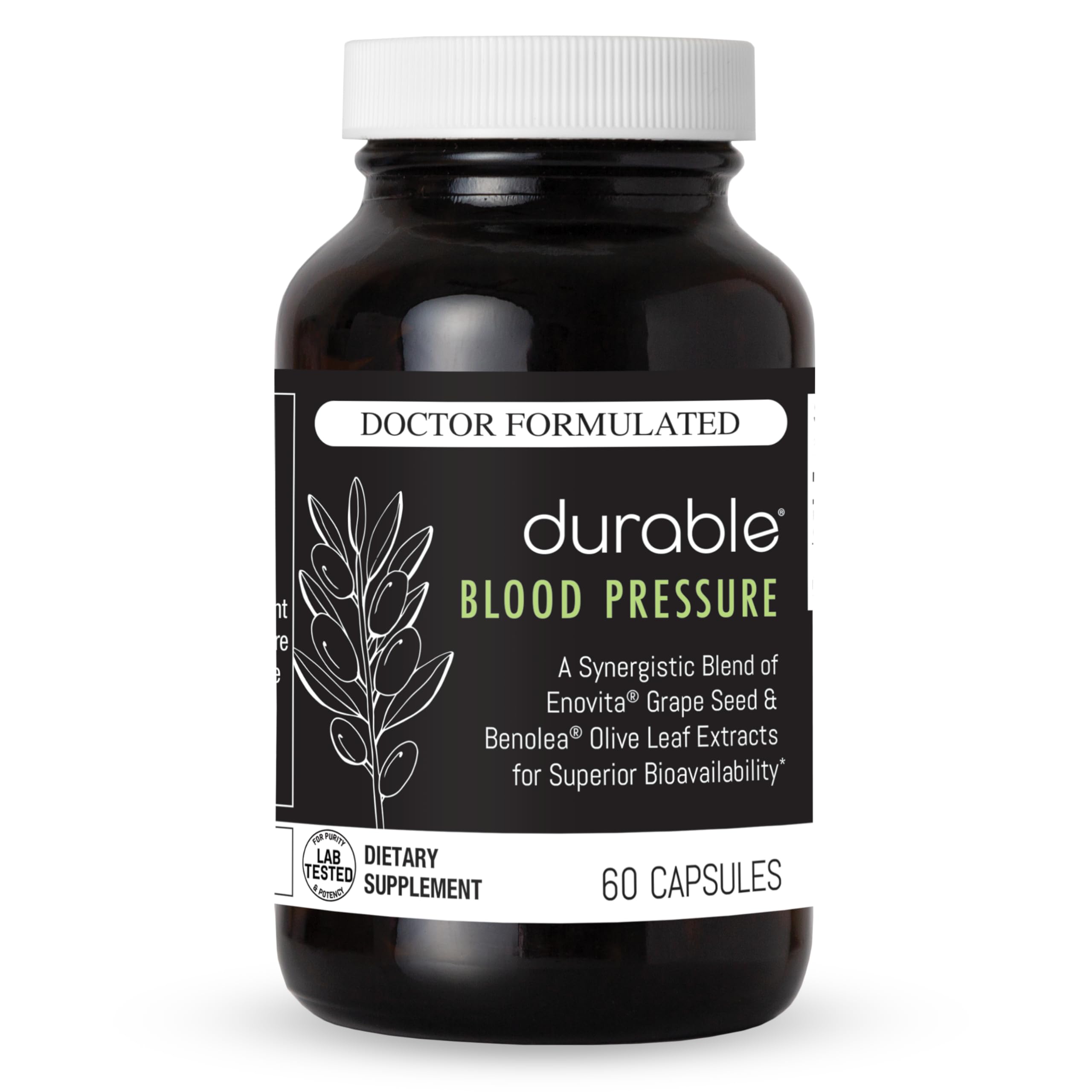 Durable Blood Pressure – Benolea Olive Leaf & Enovita Grape Seed Extract – Healthy Circulation, Nitric Oxide & Artery Support – Doctor Formulated, Vegan, Non-GMO, Made in USA (60 Capsules) Durable buy supplements canada