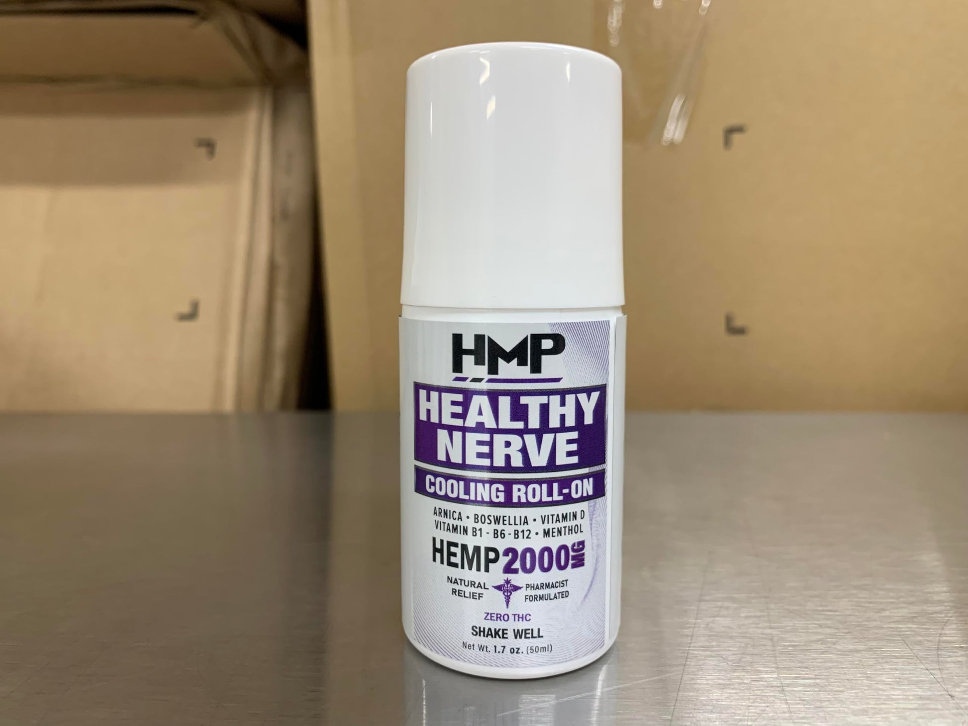 HMP Nerve Roll-On for Feet, Hands, Legs, Toes, Back 2000MG Hemp with Menthol & Arnica, Soothing Cooling Formula, Made in USA, 50ml (1 Pack) HMP BRANDS buy supplements canada