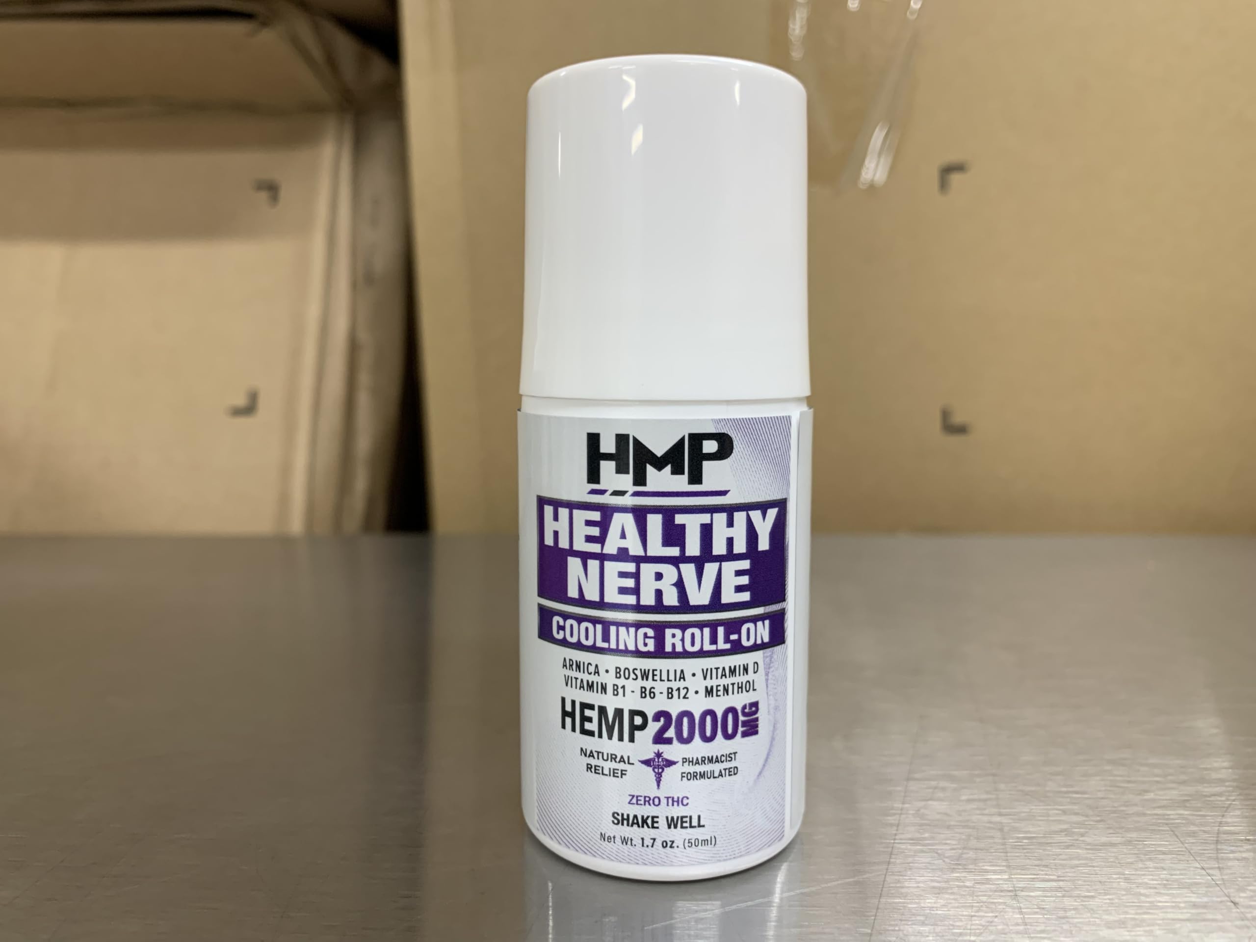 HMP Nerve Roll-On for Feet, Hands, Legs, Toes, Back 2000MG Hemp with Menthol & Arnica, Soothing Cooling Formula, Made in USA, 50ml (1 Pack) HMP BRANDS buy supplements canada