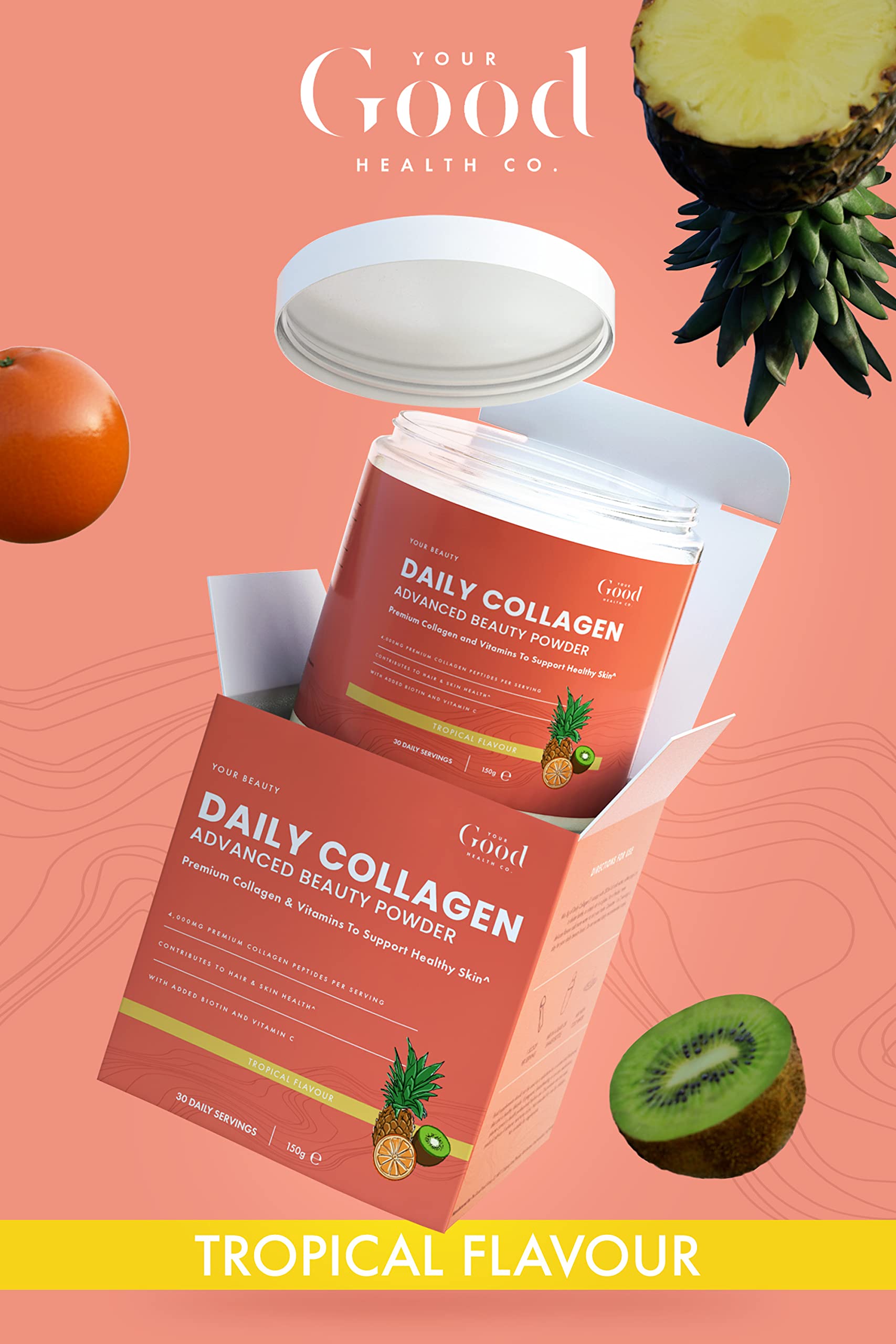 Your Good Health Co. – Your Beauty Premium Collagen Powder, Tropical | 150g Your Good Health Co. buy supplements canada