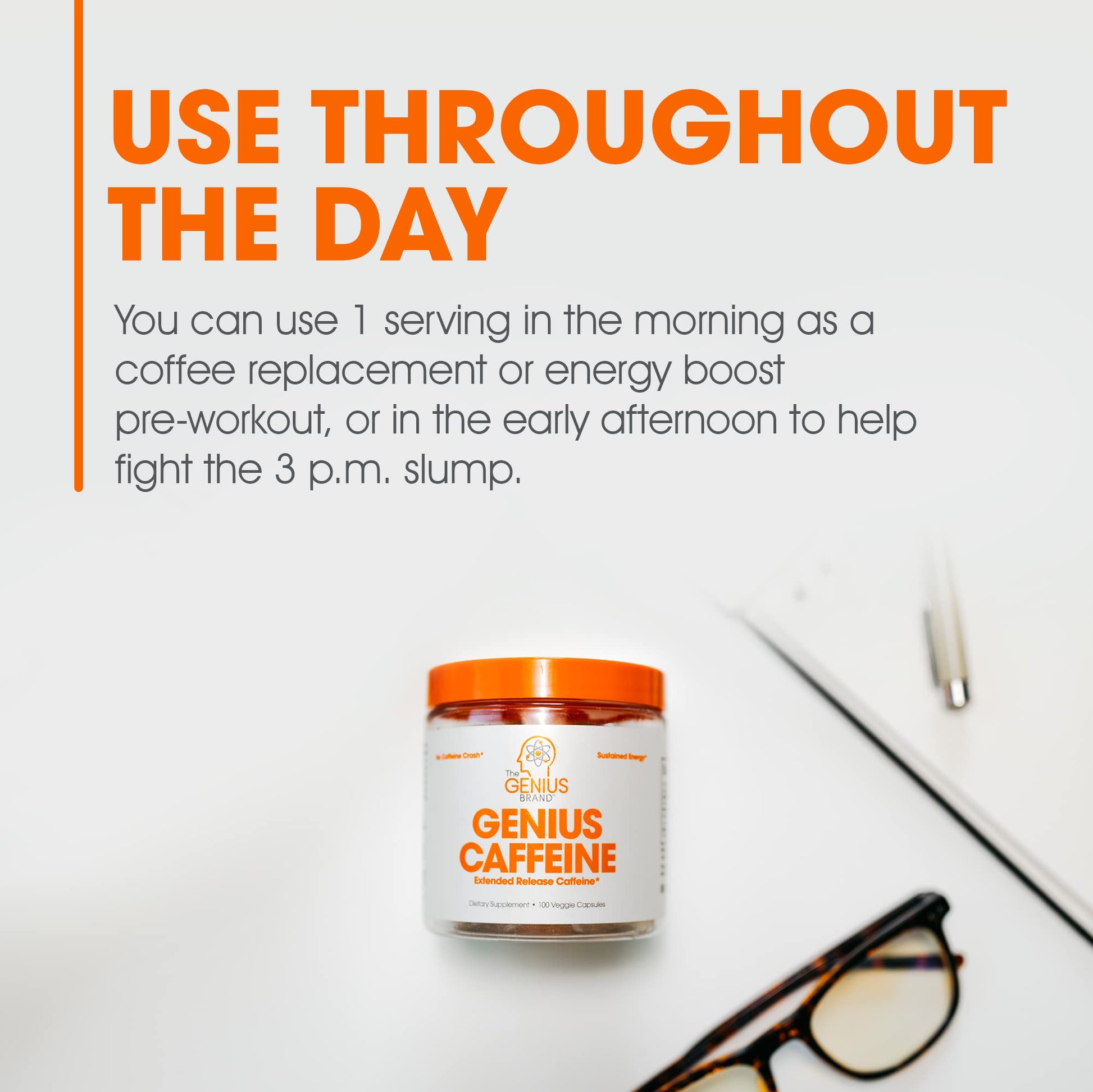 Genius Caffeine Pills 100mg, Extended-Release Microencapsulated Caffeine Pills The Genius Brand buy supplements canada
