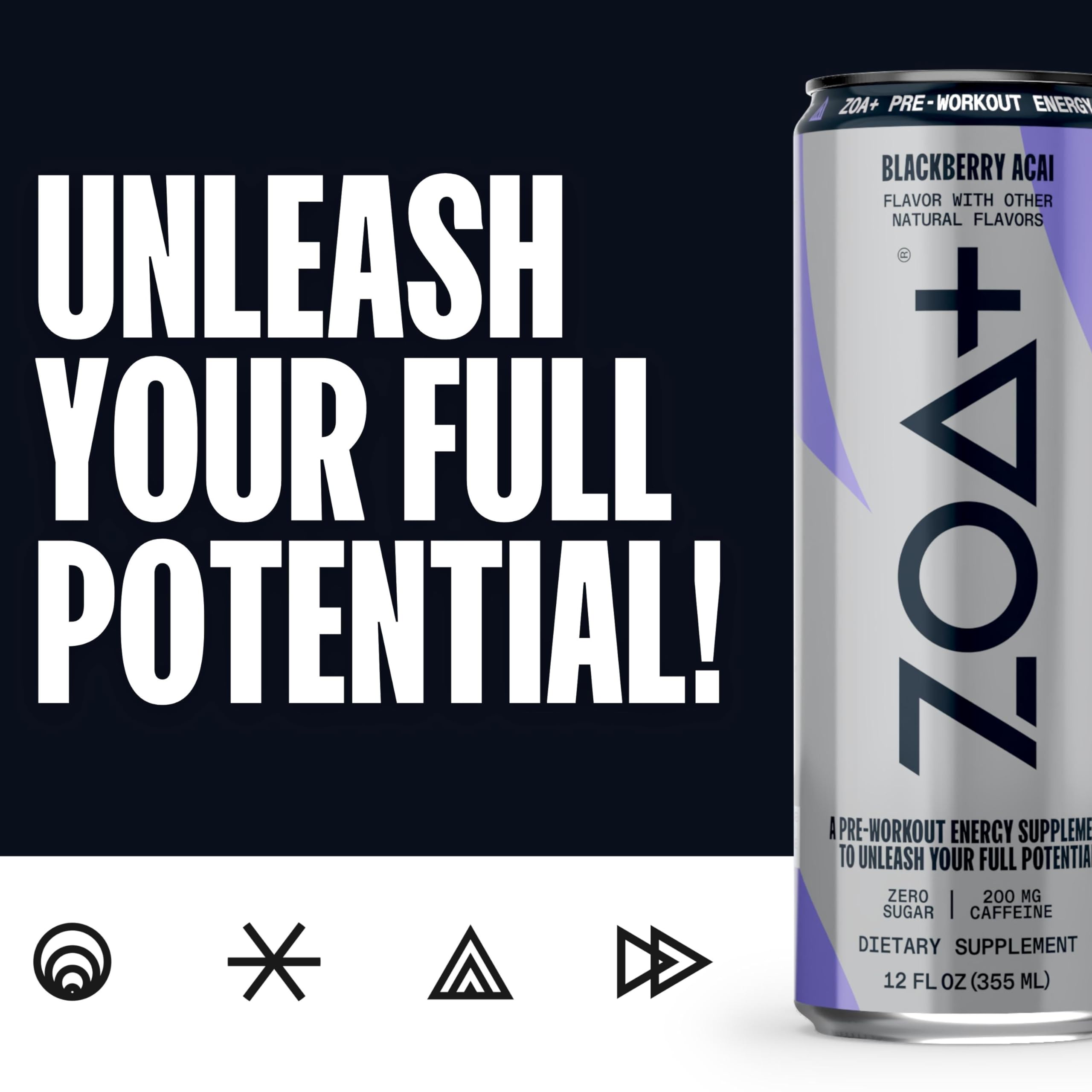 ZOA Plus Sugar-Free Pre-Workout Drink, Ready to Drink with Nitric Oxide, Vitamin B, C and D ZOA buy supplements canada