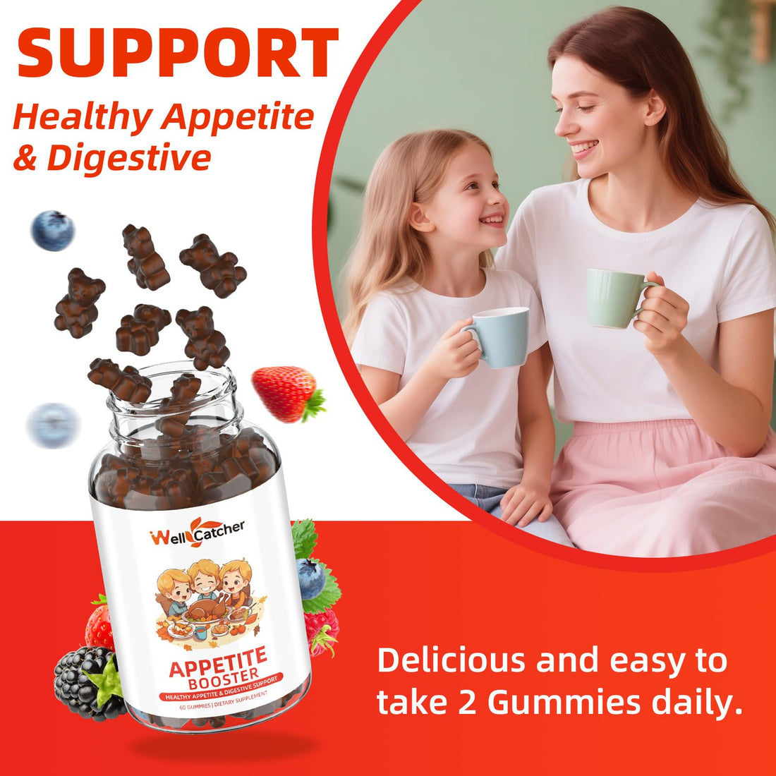 Appetite Booster Gummies for Kids Adults: Appetite Support Supplement with Bromelain Hawthorn Zinc Vitamin B12 for Healthy Digestive & Nutritional Balance, Sugar Free Mixed Fruit Flavor Vegan 30 Days Wellcatcher buy supplements canada
