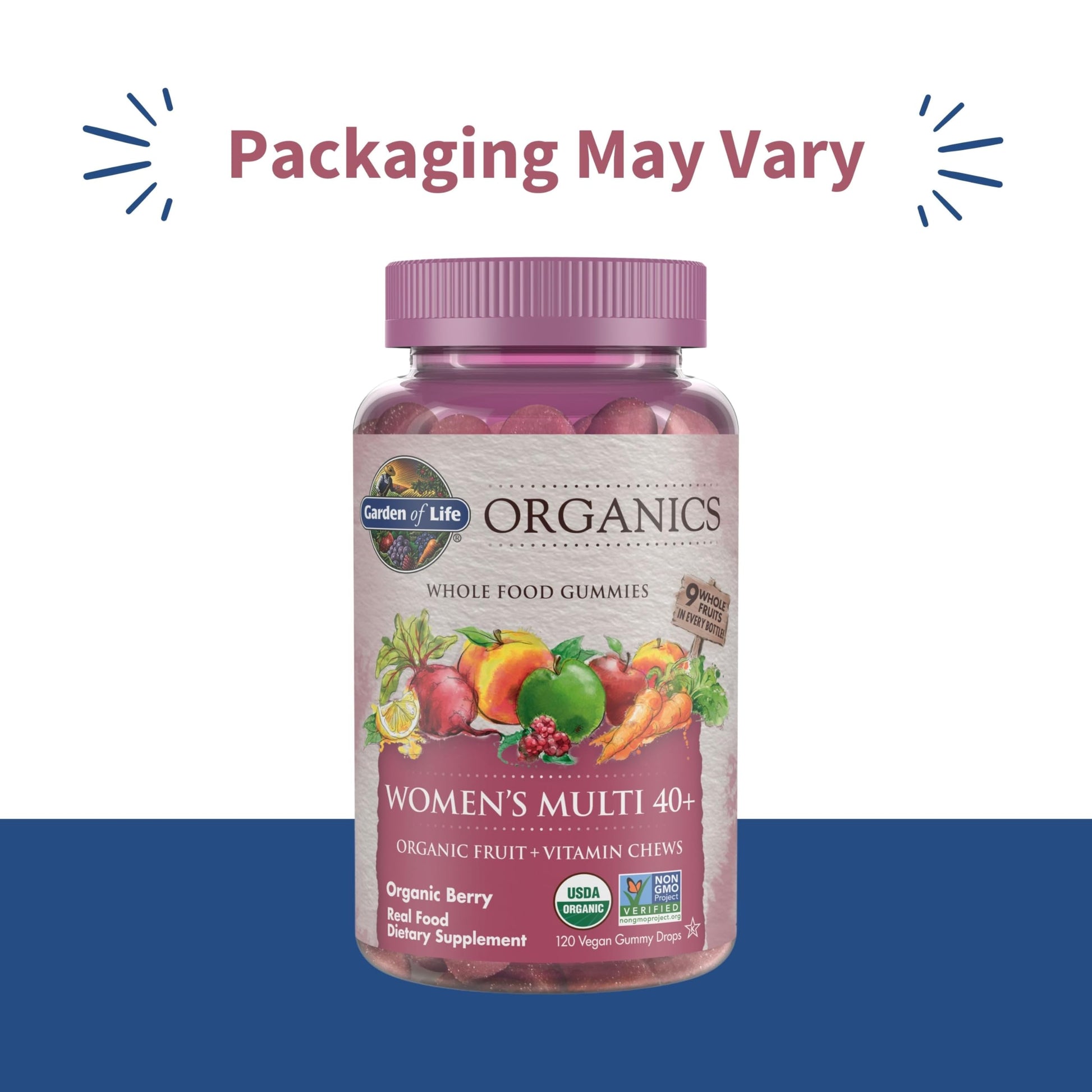 Garden of Life Organics Women 40+ Gummy Vitamins - Berry - Certified Organic, Non-GMO, Vegan, Kosher Complete Multi - Methyl B12, C & D3 Garden of Life buy supplements canada