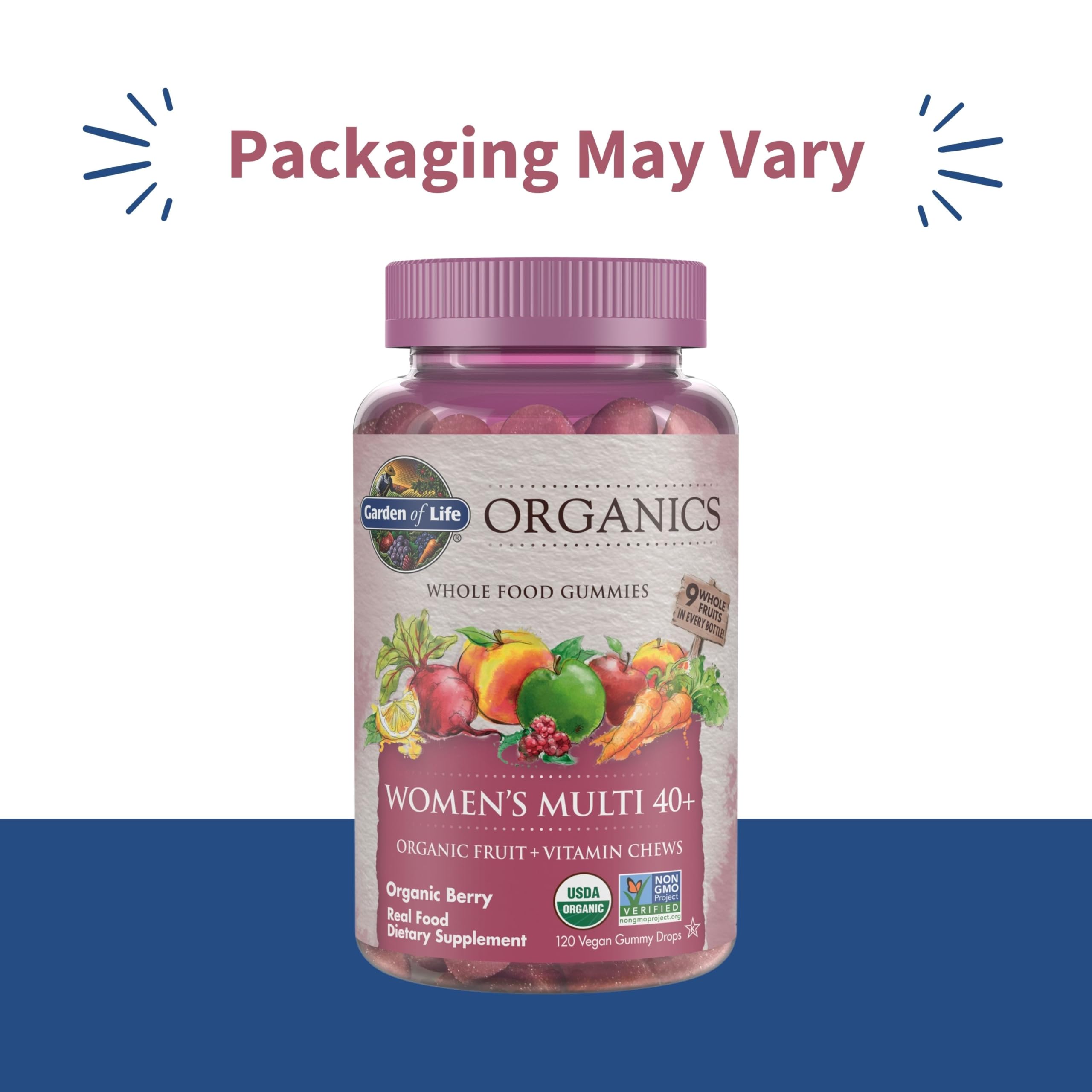 Garden of Life Organics Women 40+ Gummy Vitamins - Berry - Certified Organic, Non-GMO, Vegan, Kosher Complete Multi - Methyl B12, C & D3 Garden of Life buy supplements canada