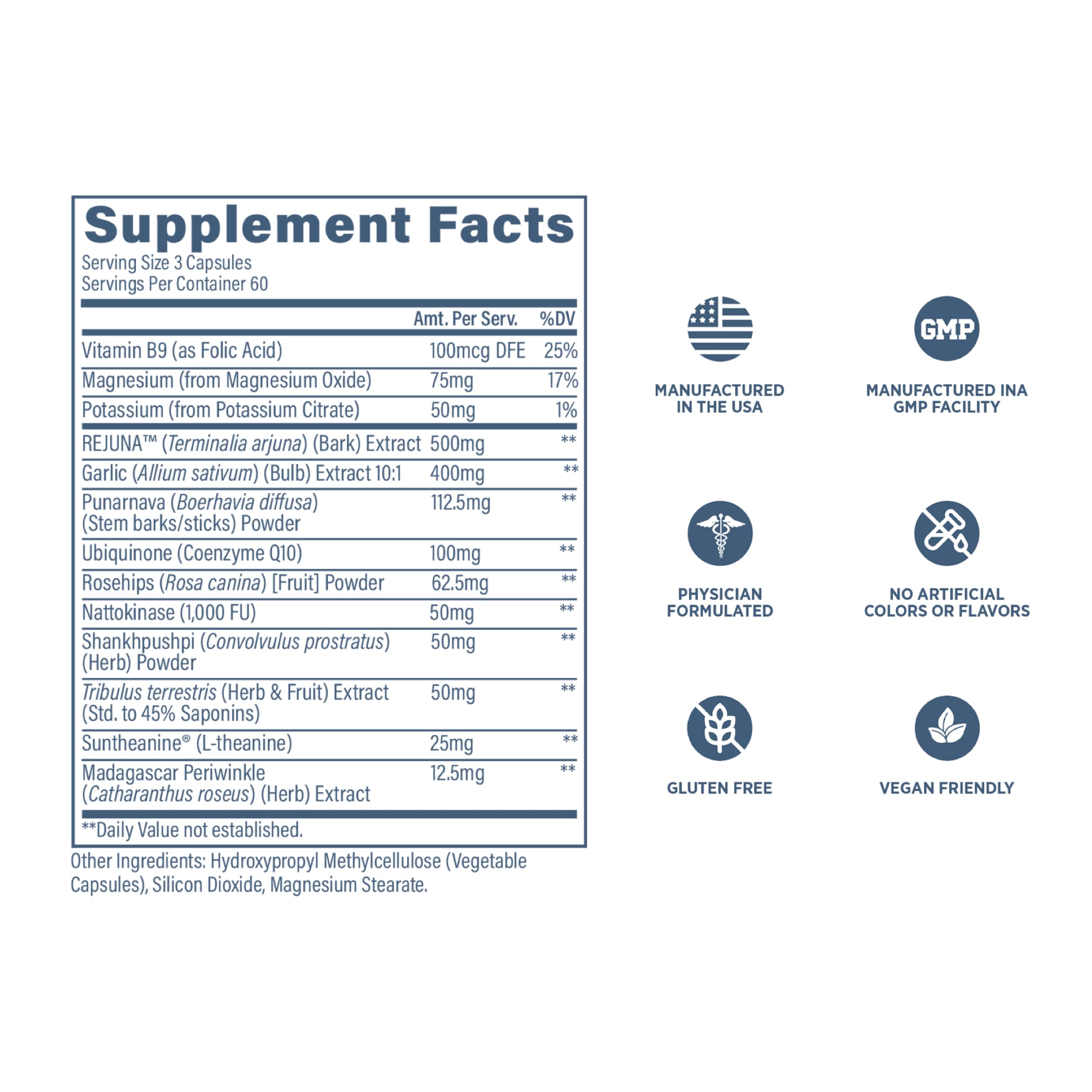 Revive MD Blood Pressure Support Supplement - Supports Heart and Circulatory Health, Energy & Daily Wellness - Magnesium, Potassium, Folic Acid & Garlic Formula (180 Vegetarian Capsules, 60 Servings) Revive buy supplements canada