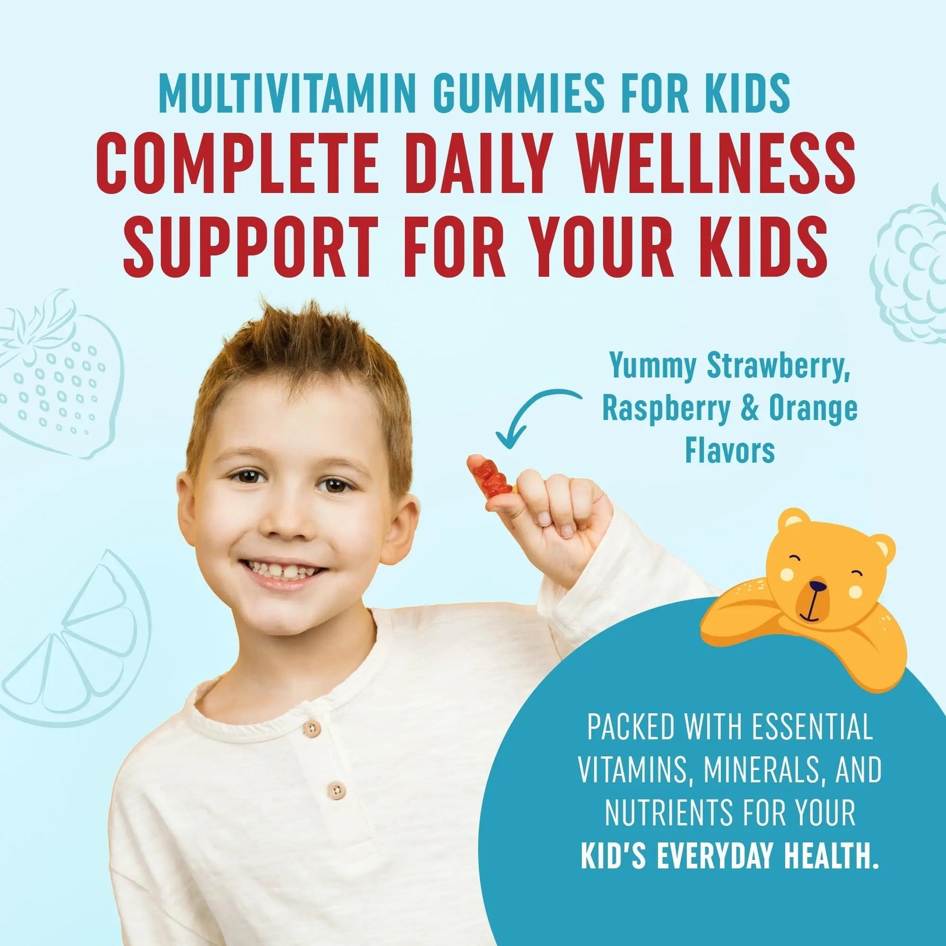 Kids Multivitamin Gummies | Vitamins A, B, C, D & Zinc for Immunity, Growth & Development | Daily Multivitamins for Children Ages 2+ | MAV NUTRITION buy supplements canada