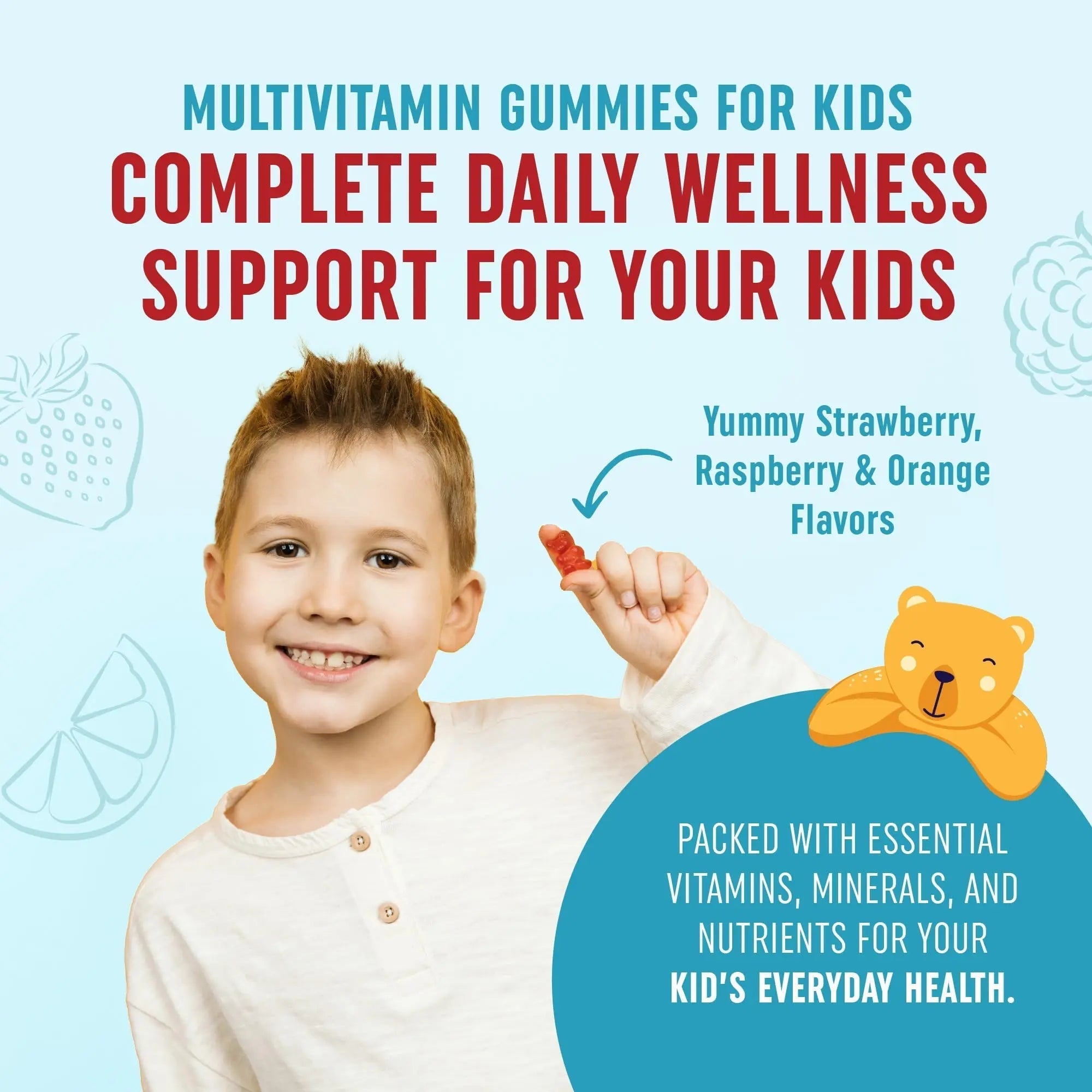 Kids Multivitamin Gummies | Vitamins A, B, C, D & Zinc for Immunity, Growth & Development | Daily Multivitamins for Children Ages 2+ | MAV NUTRITION buy supplements canada
