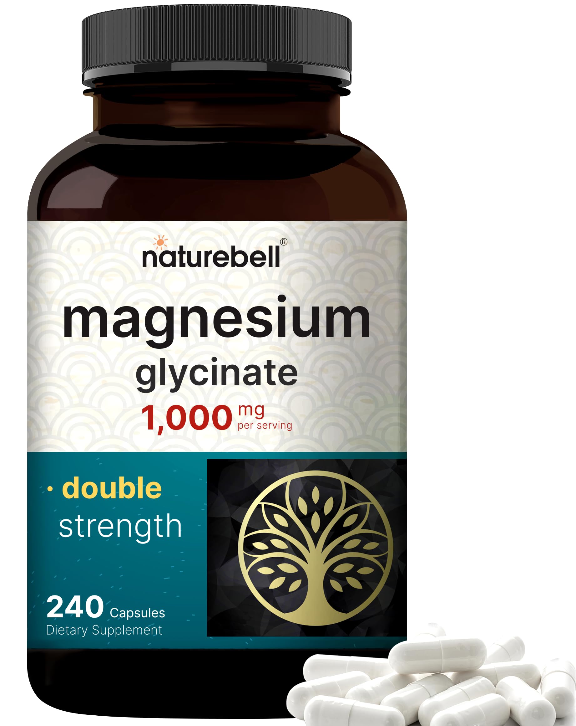 NatureBell Magnesium Glycinate Supplement 1,000mg | 500mg Per Capsule, 240 Pills NatureBell buy supplements canada