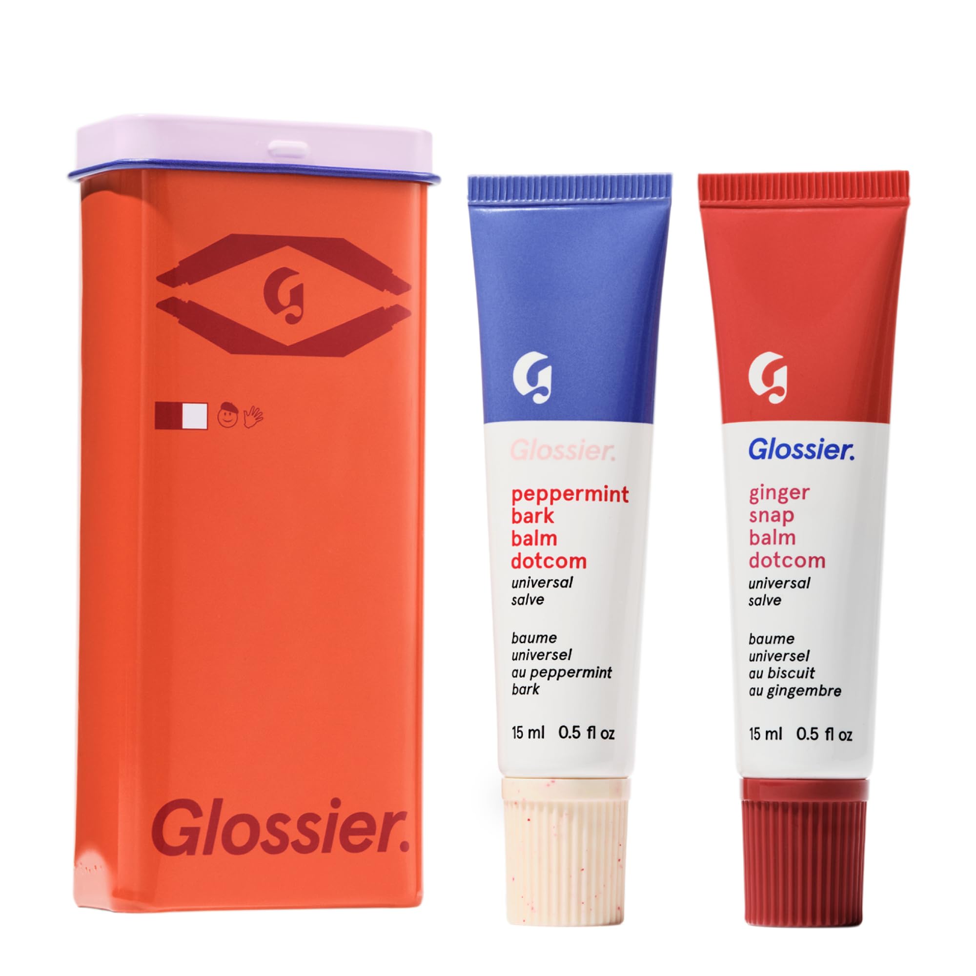 Glossier Balm Dotcom Hydrating Lip Balm Duo - Peppermint Bark & Ginger Snap - Lanolin, Beeswax & Castor Oil for Dry Lips - Nourishing Lip Care Gift Set, 2 x 15ml Glossier buy supplements canada
