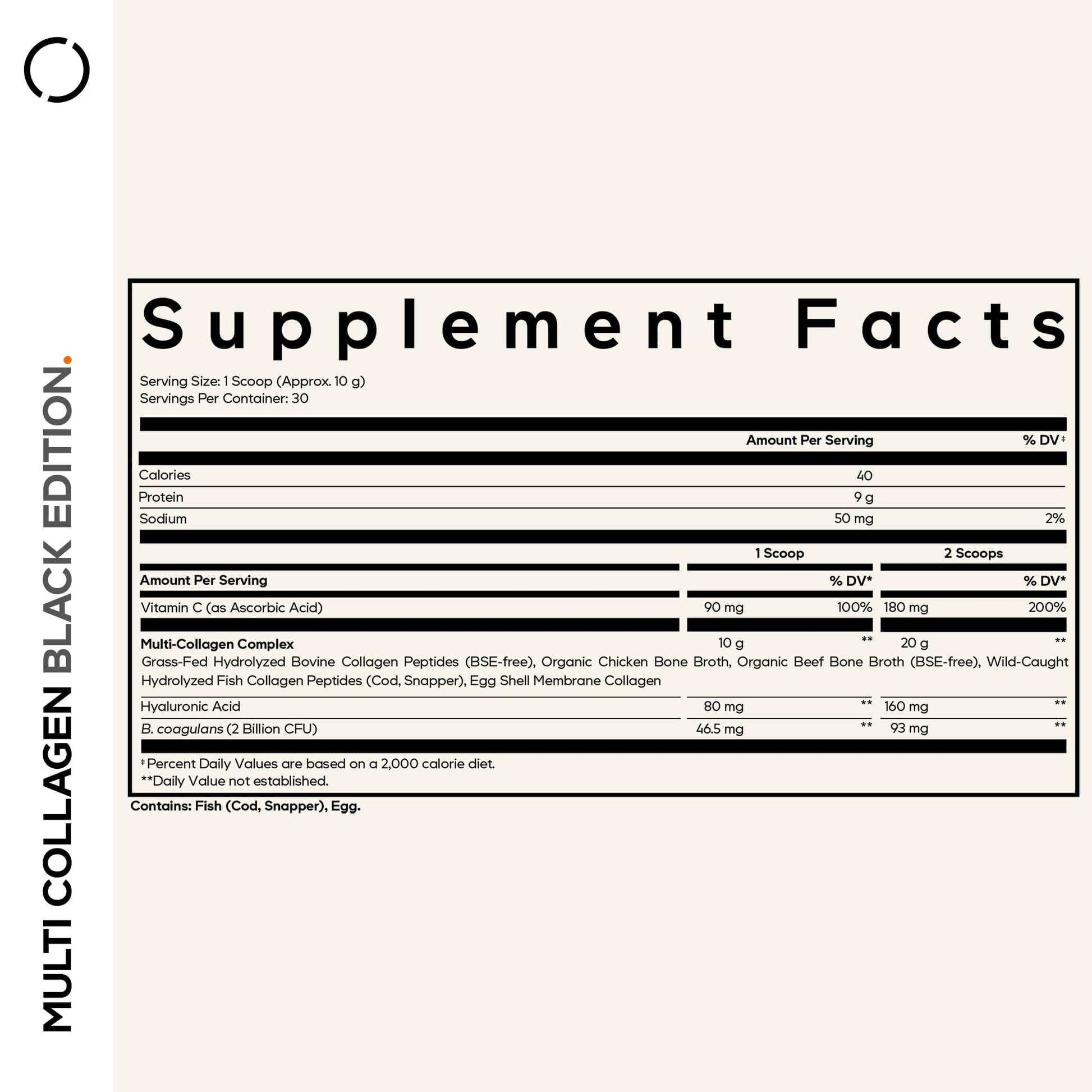 Codeage Multi Collagen Peptides Powder + Probiotics Black Edition, Vitamin C, Hyaluronic Acid Powder Supplement, Grass-Fed, Hydrolyzed, Zero Carbs, Type I, II, III, V & X, Unflavored, 10.58oz Codeage buy supplements canada