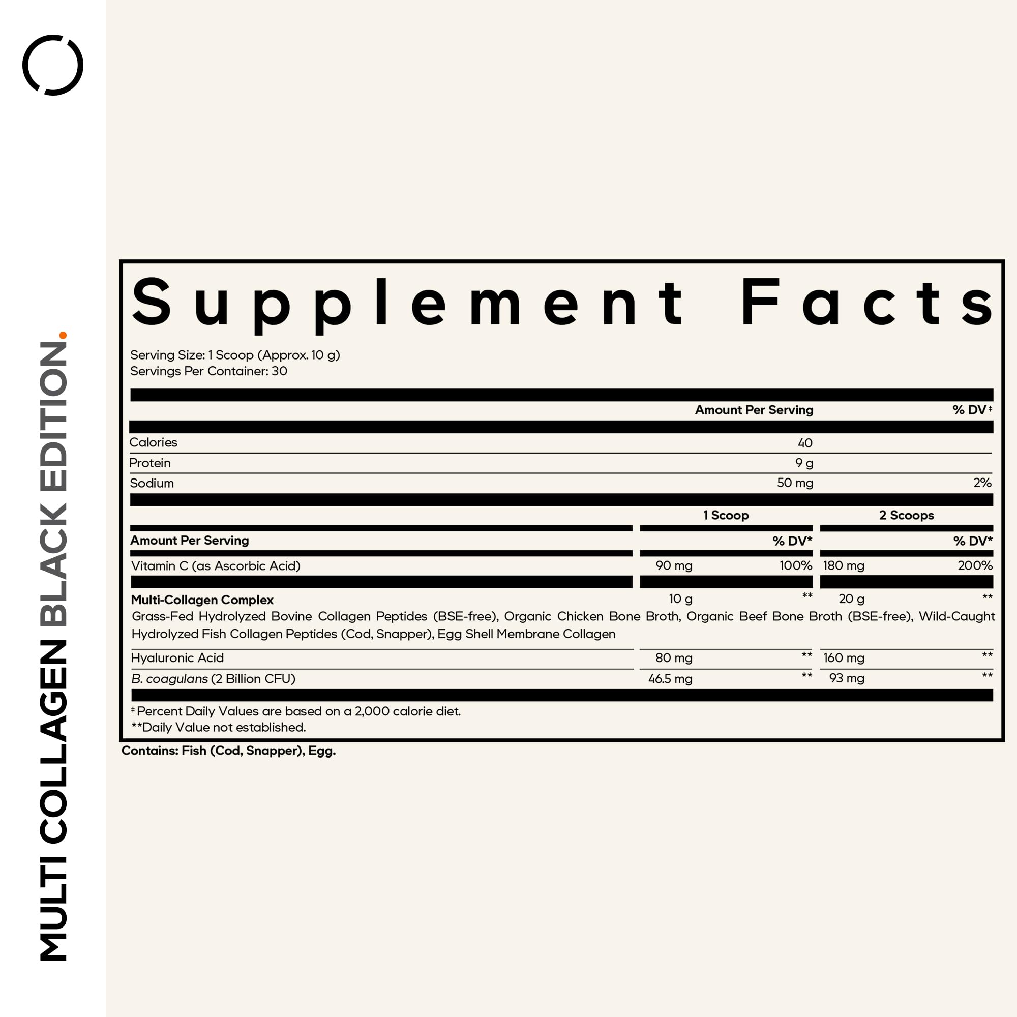 Codeage Multi Collagen Peptides Powder + Probiotics Black Edition, Vitamin C, Hyaluronic Acid Powder Supplement, Grass-Fed, Hydrolyzed, Zero Carbs, Type I, II, III, V & X, Unflavored, 10.58oz Codeage buy supplements canada
