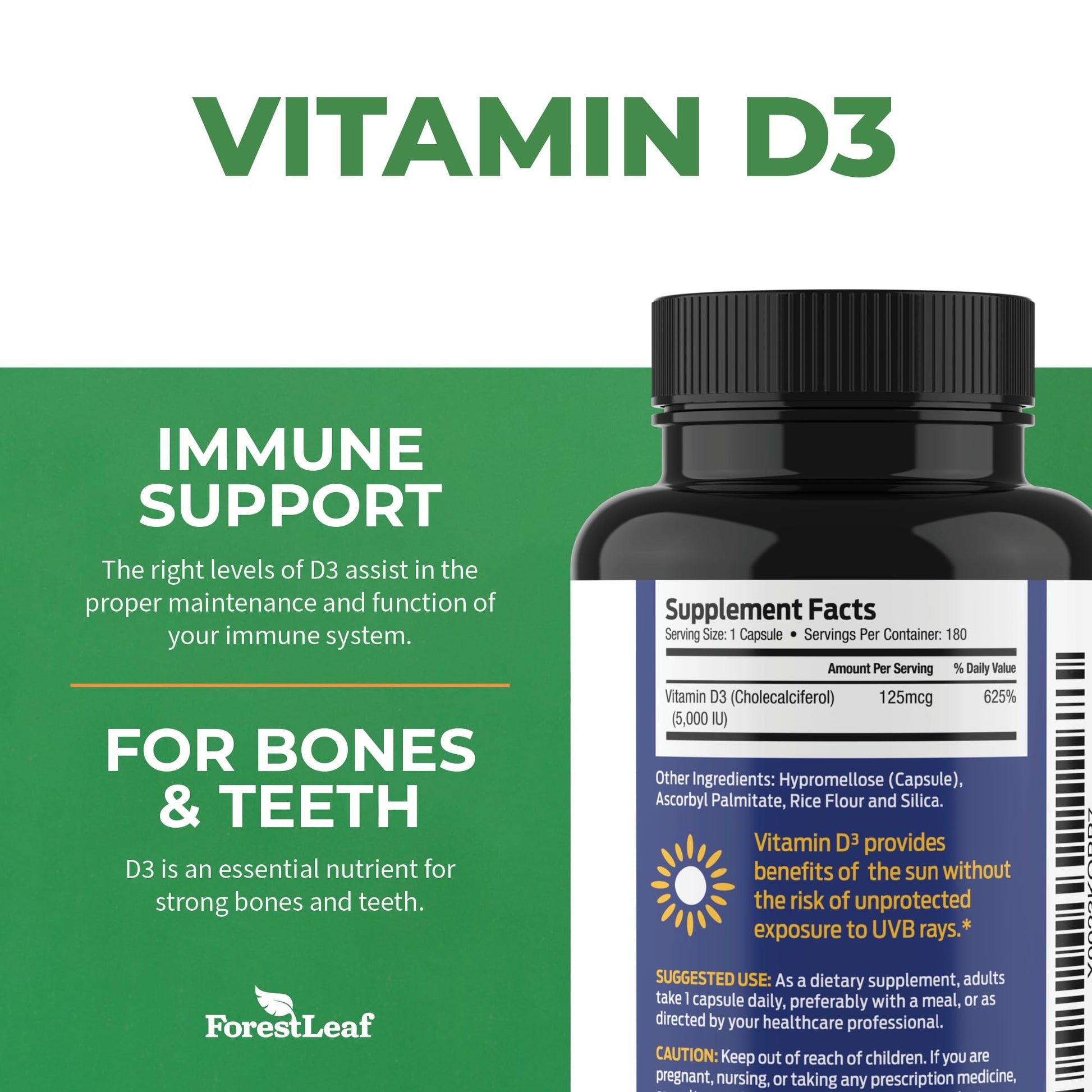 ForestLeaf - Vitamin D3 IU Weekly Supplement - Vitamin D Capsules ForestLeaf buy supplements canada